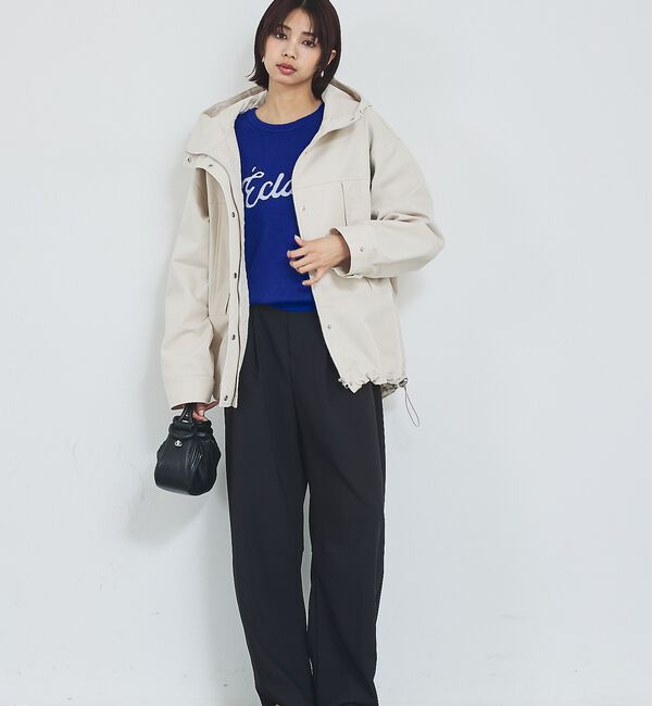 abahouse mavie「【ミドル丈】フーデッドブルゾン/春服/マウンテンパーカー/通勤/羽織り」|ブルゾン・スタジャン|