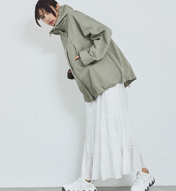 abahouse mavie「【ミドル丈】フーデッドブルゾン/春服/マウンテンパーカー/通勤/羽織り」|ブルゾン・スタジャン|