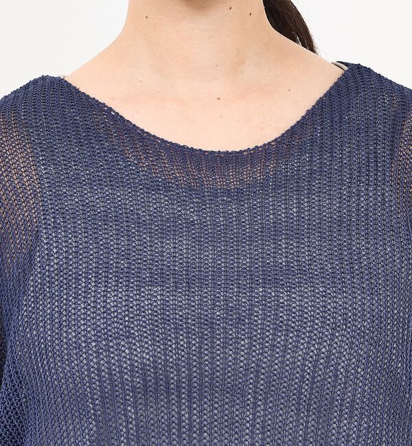abahouse mavie「【メッシュ編み】シアーニットプルオーバー/春服/夏服/レイヤード/長袖/リネンラ」|ニット・セーター|