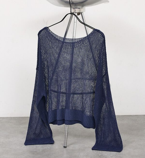 abahouse mavie「【メッシュ編み】シアーニットプルオーバー/春服/夏服/レイヤード/長袖/リネンラ」|ニット・セーター|