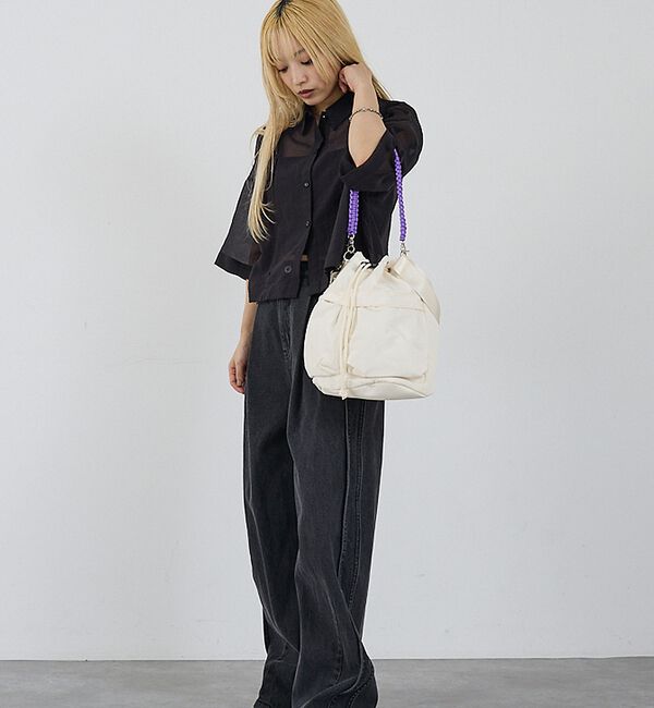 NOMINE「【cheek】kinchakucode 2WAY コードハンドル 巾着 トートバ」|ショルダー・メッセンジャー|