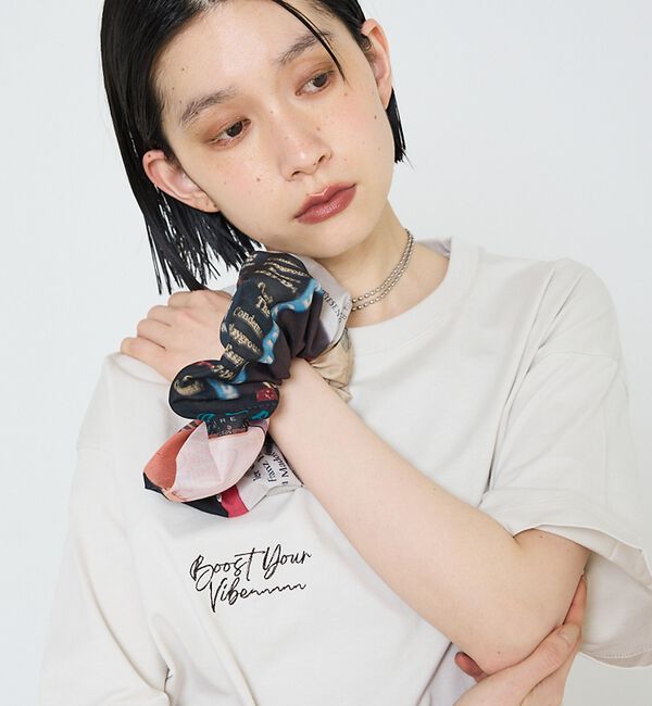 NOMINE「【LY】Haarelastiek　転写プリント ビッグ シュシュ」|ヘアバンド|