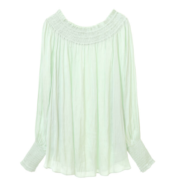 TIARA「ヴィンテージサテンギャザーブラウス」|シャツ・ブラウス|