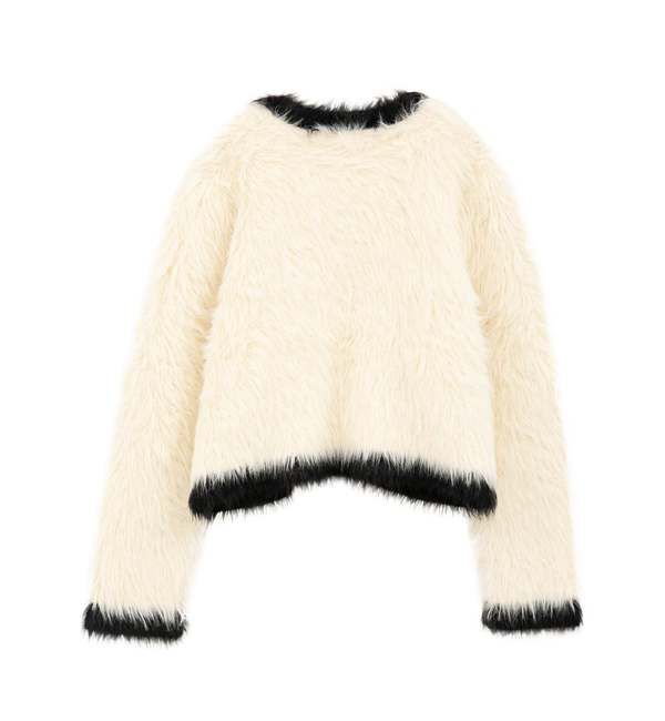 TIARA「フェザーバイカラーニットジャケット」|カーディガン|