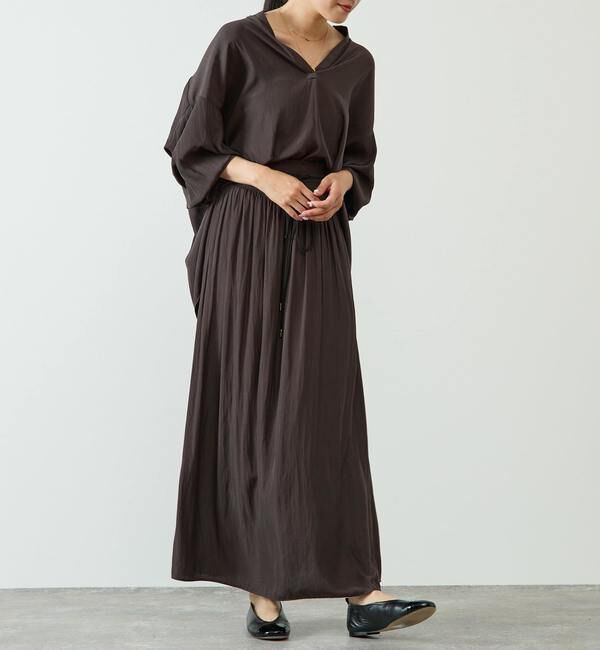 Liesse「割繊シャーリングナロースカート」|スカート|