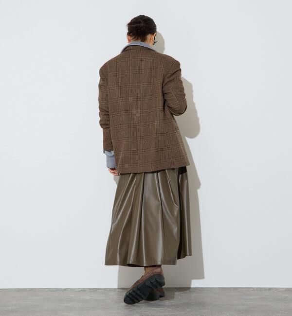 Liesse「レザー調タックフレアスカート」|スカート|