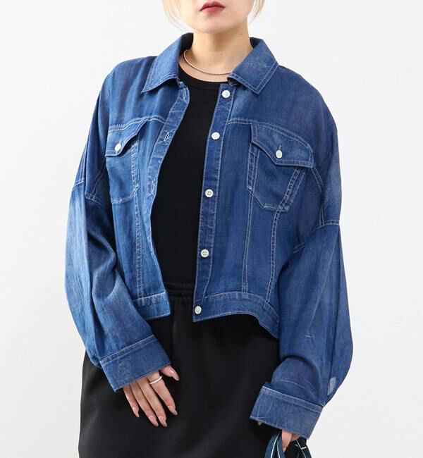 SOFFITTO「シアーGジャン型デニムシャツ」|シャツ・ブラウス|インディゴブルー