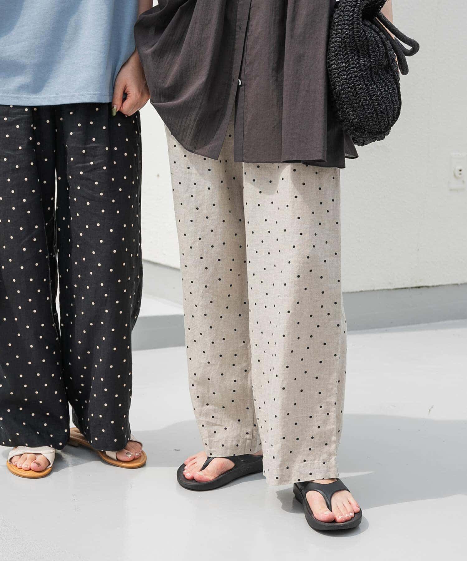 URBAN RESEARCH DOORS「リネンレーヨンドットイージーパンツ」|その他|ナチュラル