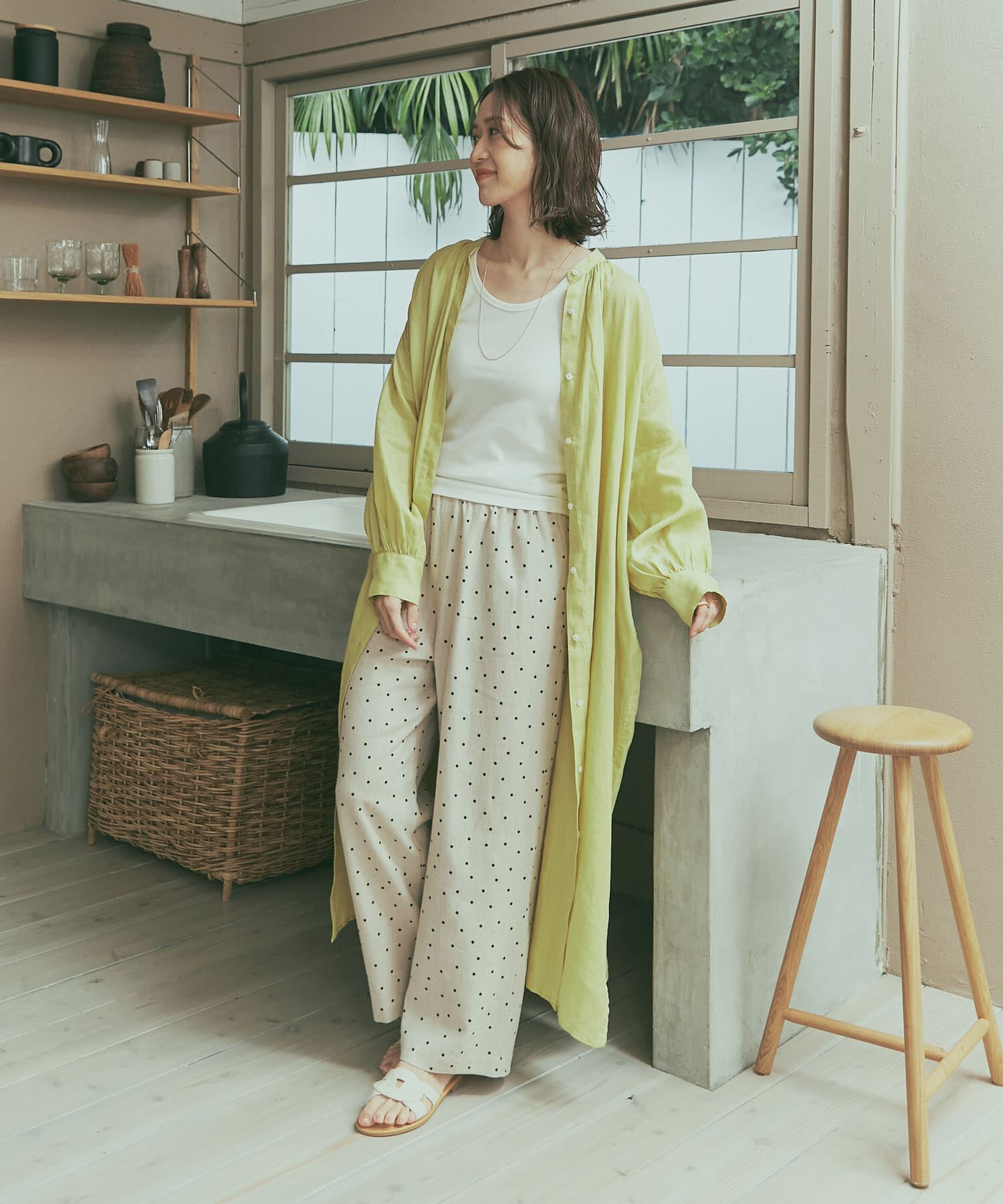 URBAN RESEARCH DOORS「リネンレーヨンドットイージーパンツ」|その他|