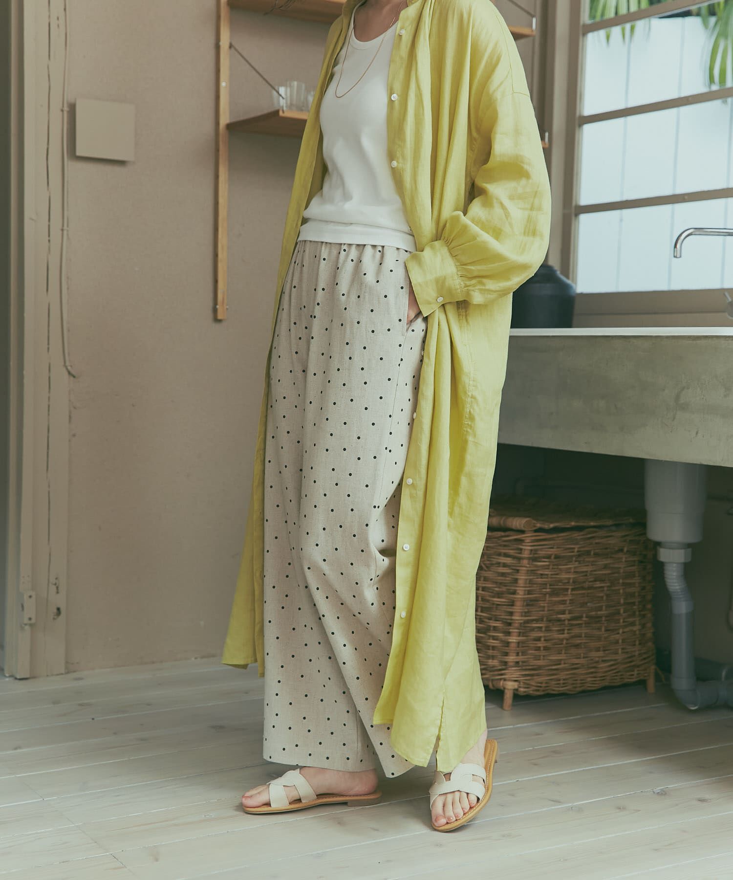 URBAN RESEARCH DOORS「リネンレーヨンドットイージーパンツ」|その他|