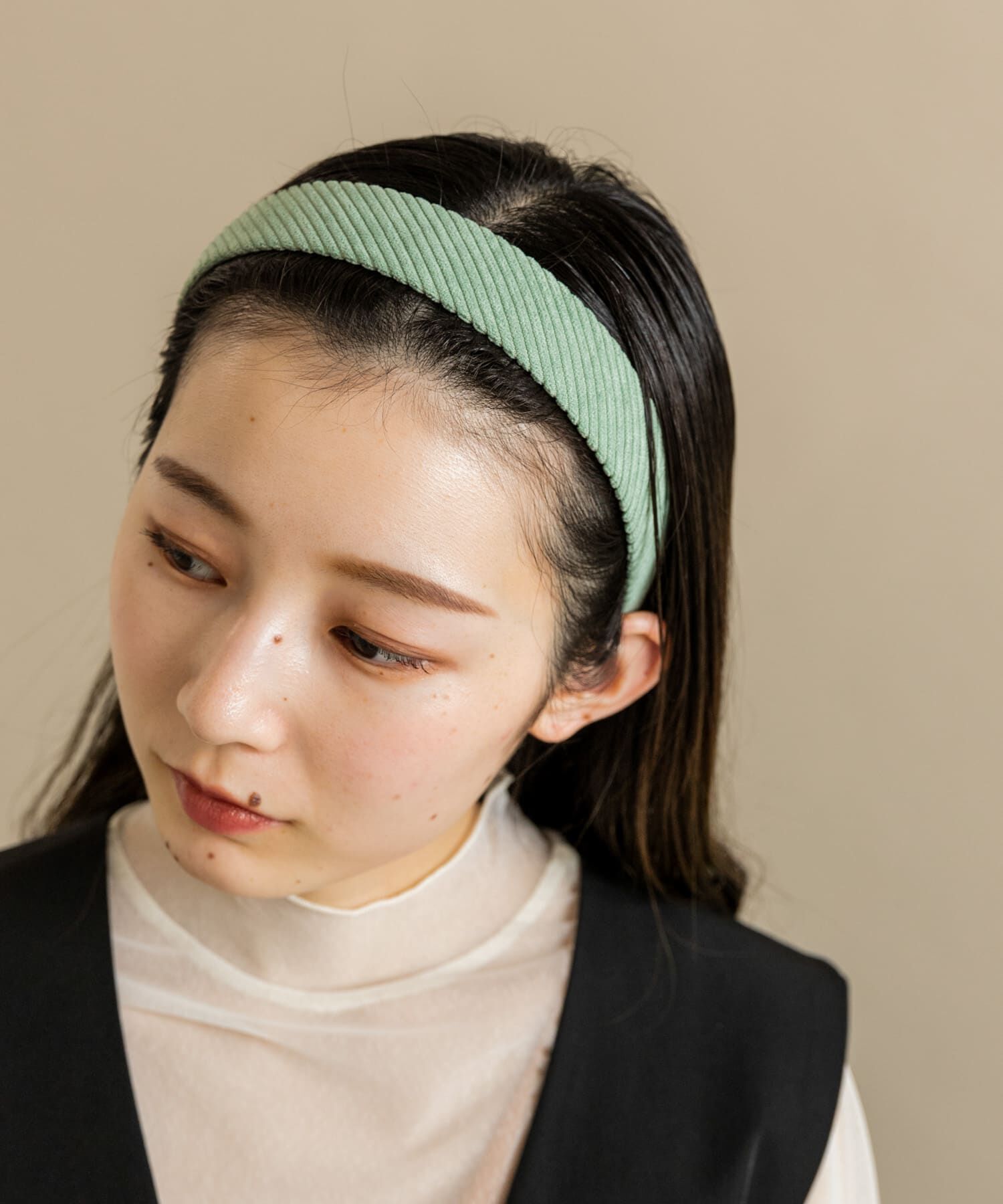 SMELLY「コーデュロイカチューシャ」|カチューシャ|ミント