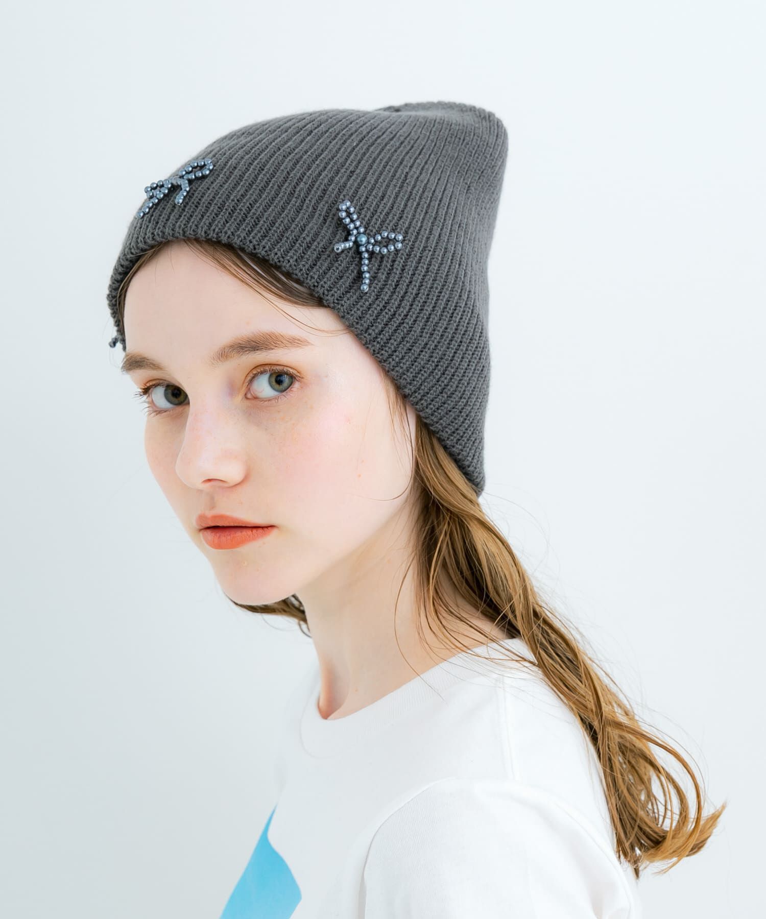 SMELLY「リボンニットワッチ」|ニット帽|