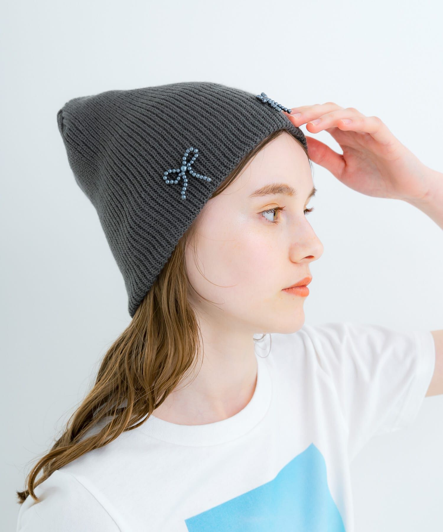 SMELLY「リボンニットワッチ」|ニット帽|