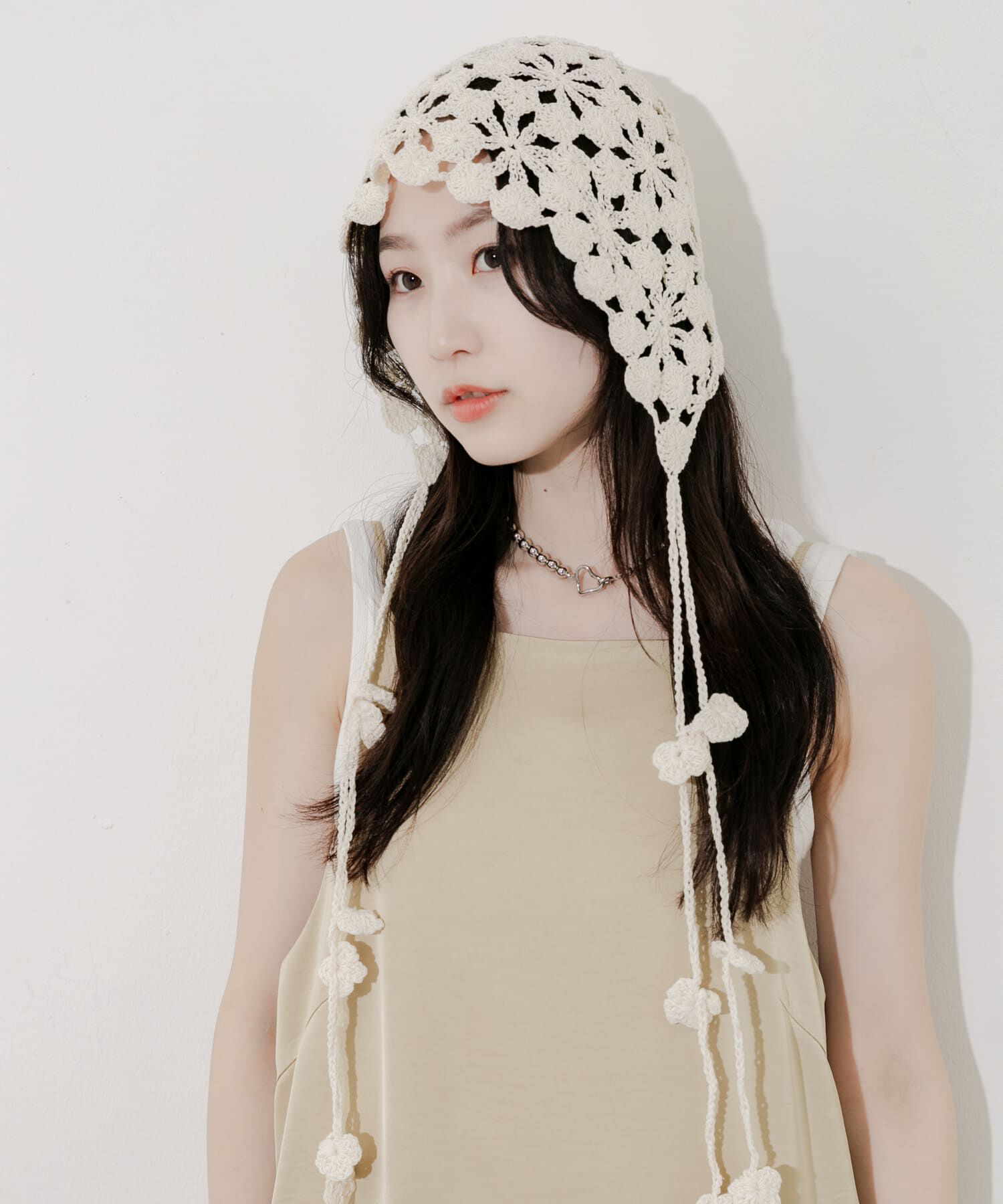 SMELLY「フラワークロシェボンネット」|ニット帽|