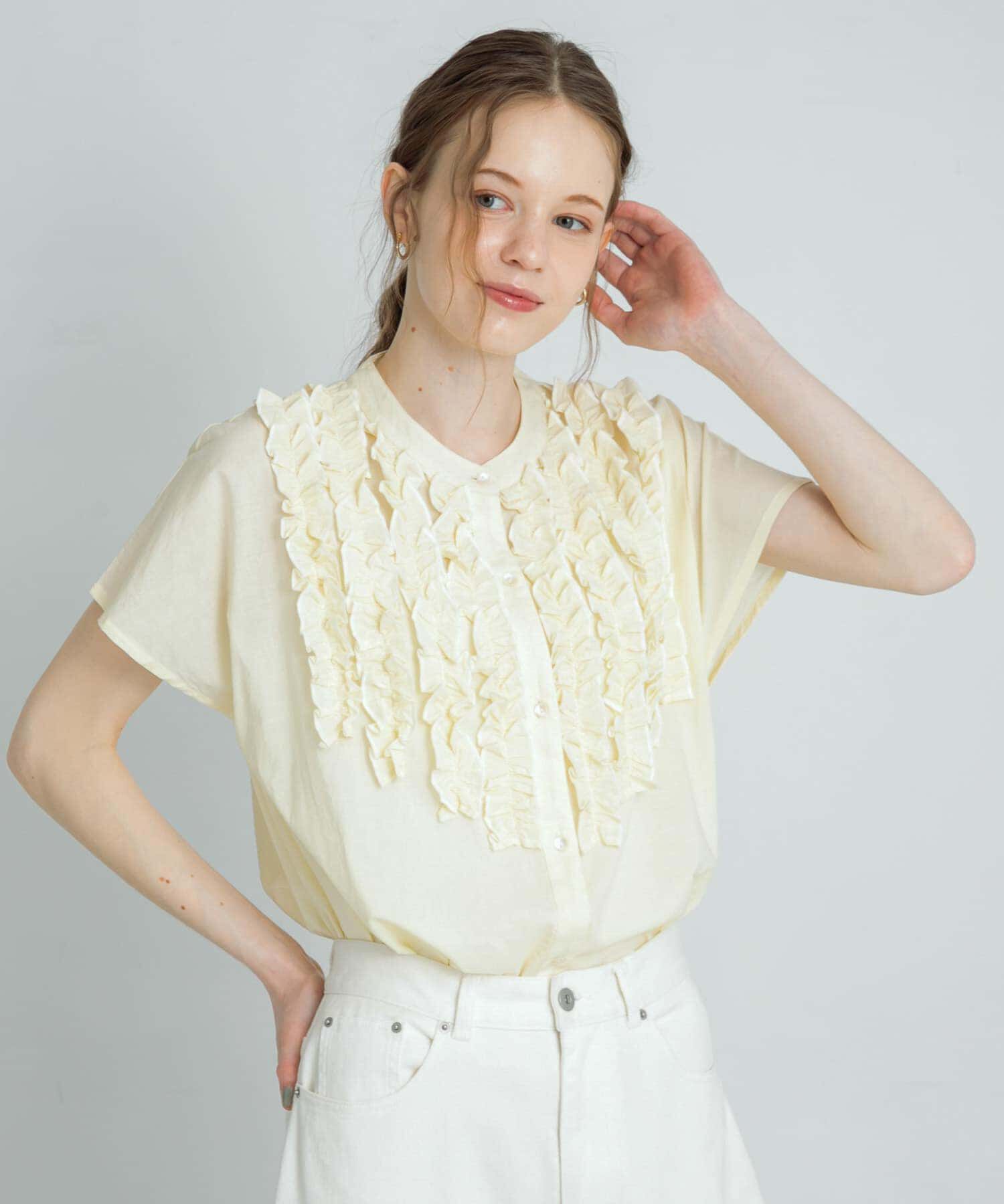 Sonny Label 「エアリーコットンフリルフレンチシャツブラウス」|シャツ・ブラウス|