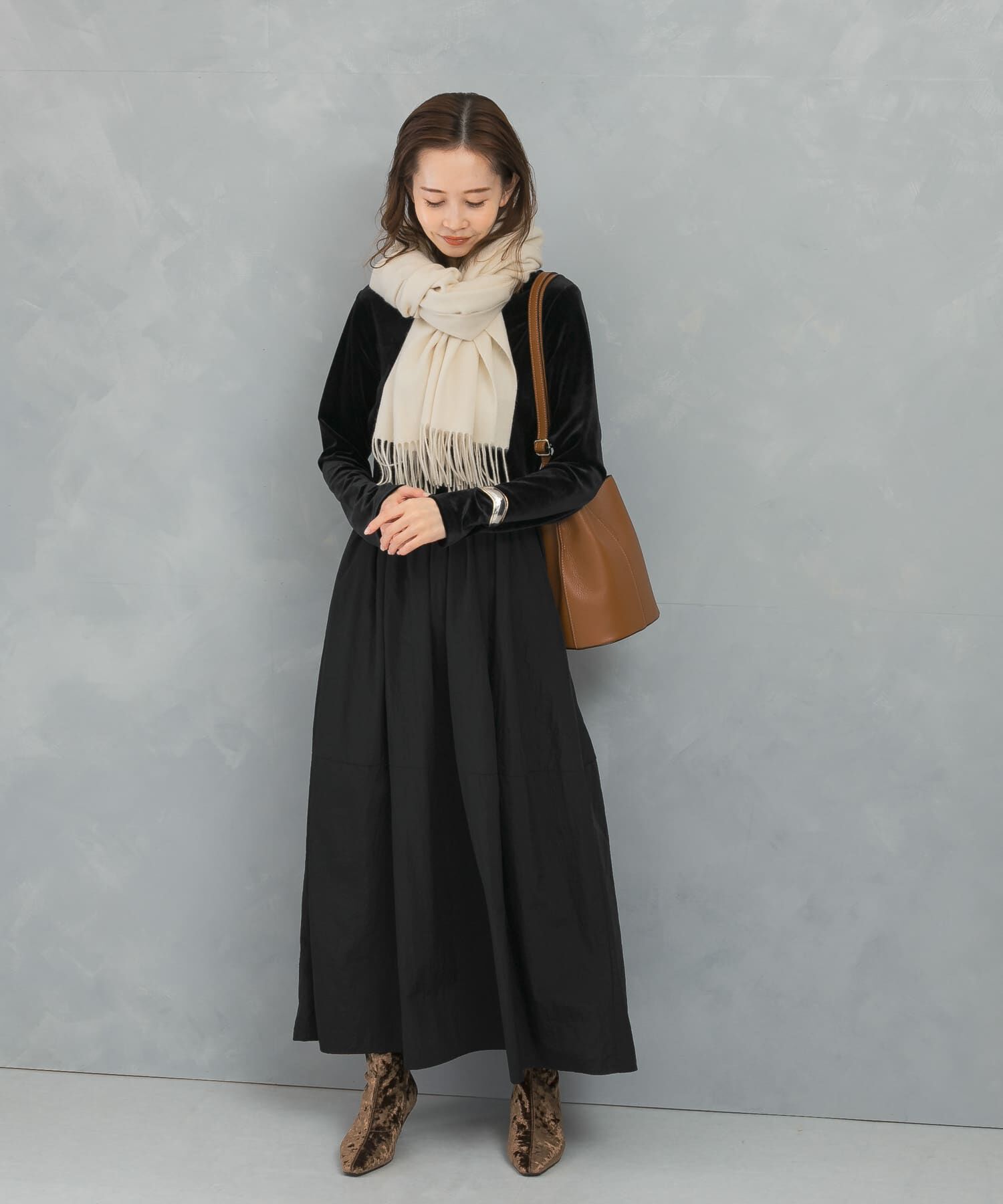 URBAN RESEARCH ROSSO「『WEB限定』ベロアドッキングワンピース」|ワンピース|