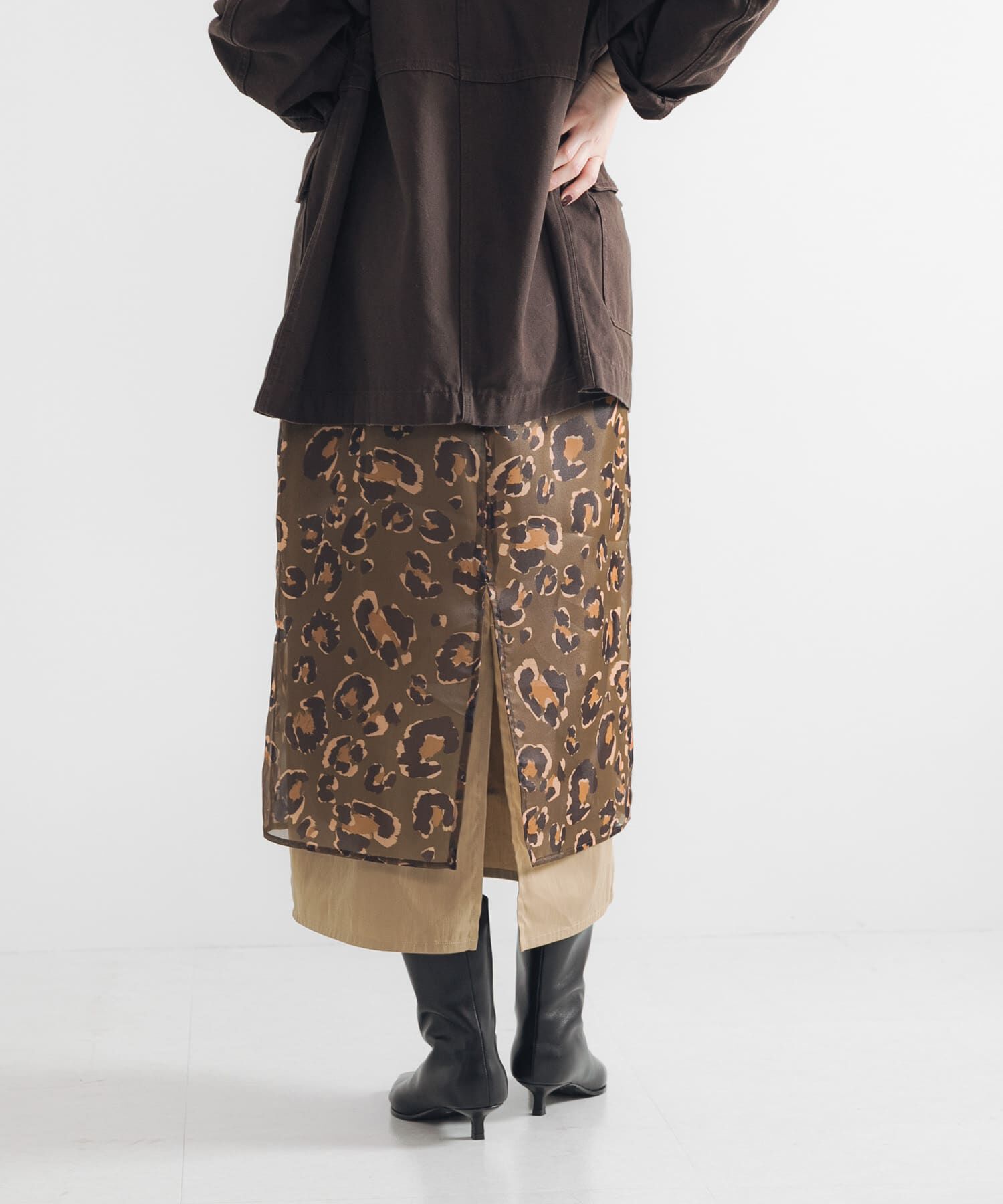 URBAN RESEARCH「レオパードプリントレイヤードスカート」|スカート|