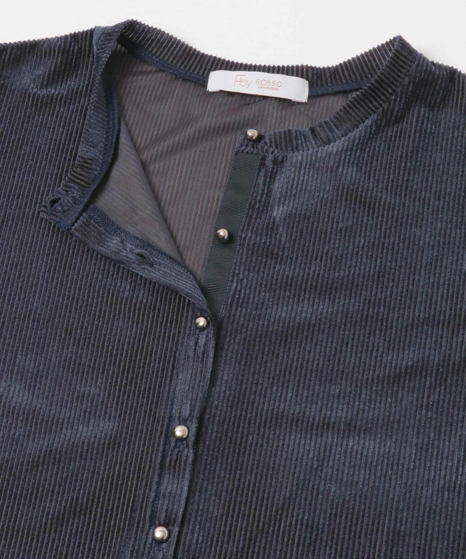 URBAN RESEARCH ROSSO「F by ROSSO　シアーリブベロアコンパクトカーディガン」|カーディガン|