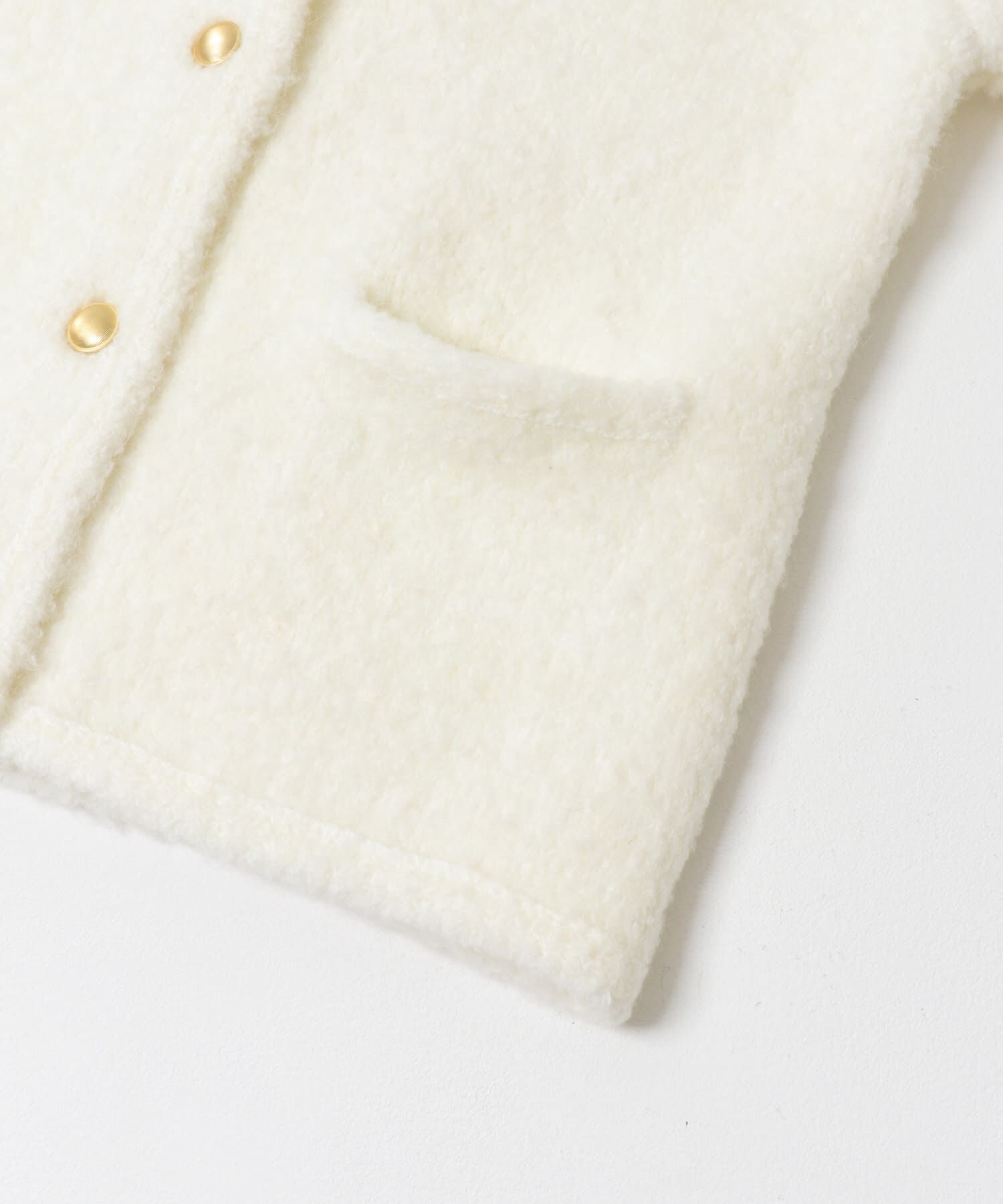 URBAN RESEARCH ROSSO「『WEB/一部店舗限定』ウール混ブークレニットジャケット」|ノーカラーコート|