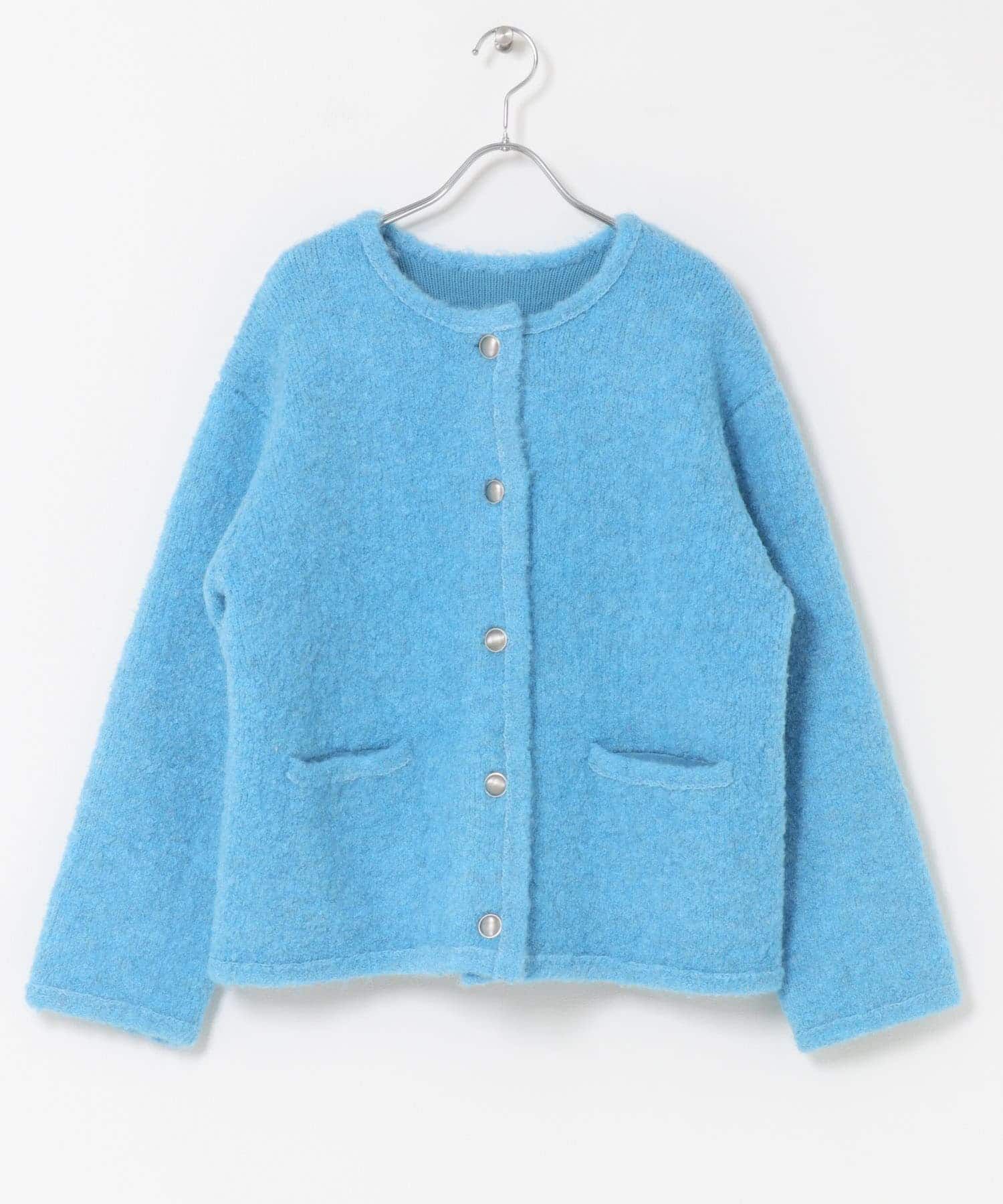 URBAN RESEARCH ROSSO「『WEB/一部店舗限定』ウール混ブークレニットジャケット」|ノーカラーコート|