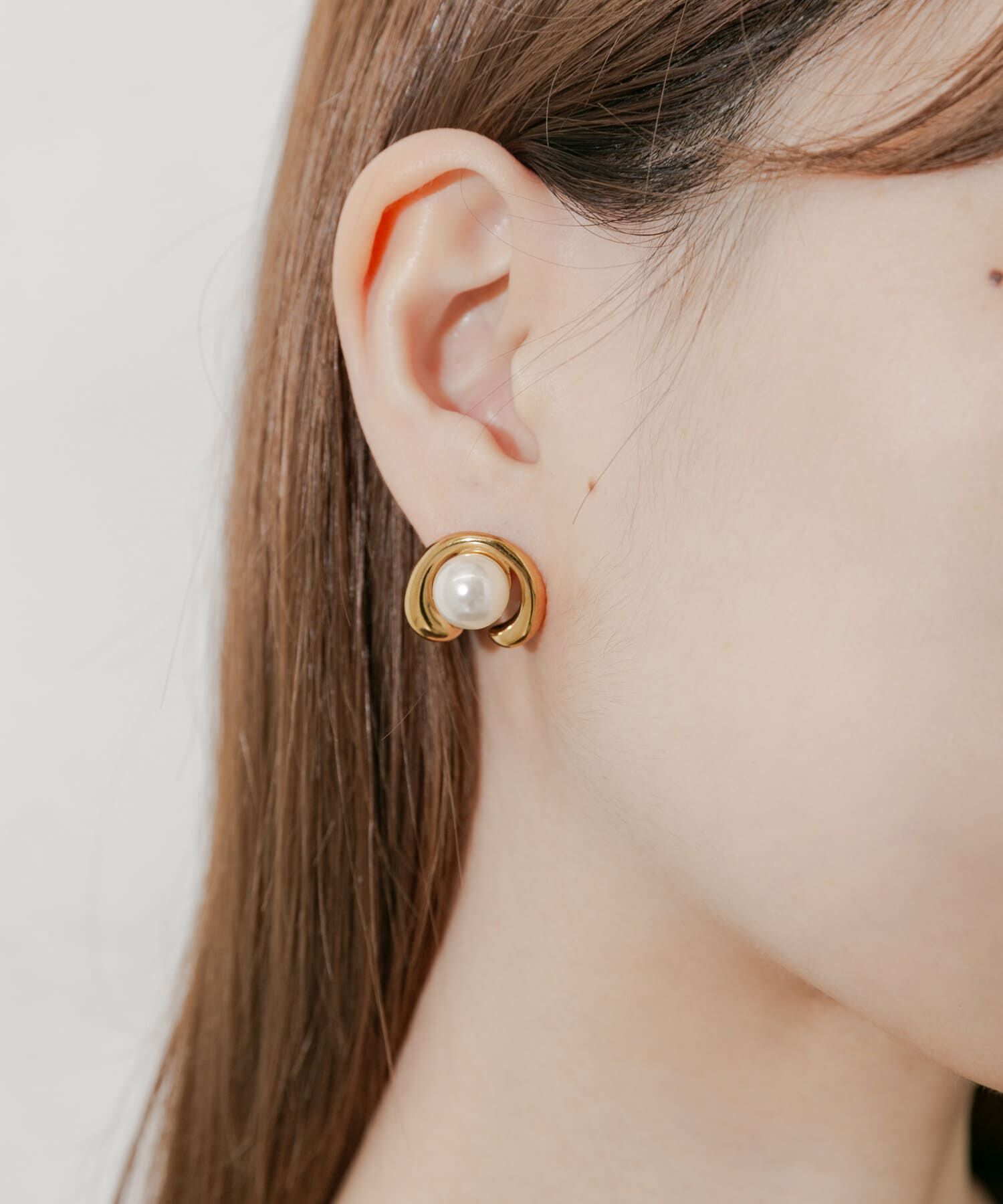SMELLY「ステンレスオープンラウンドパールピアス」|ピアス|
