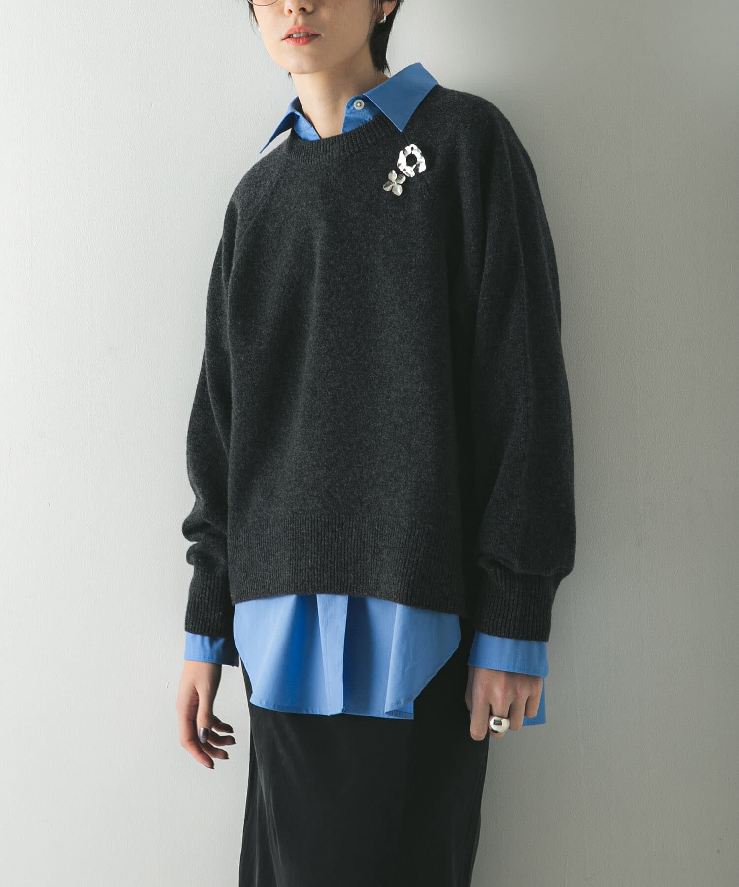 URBAN RESEARCH「カシミヤ強縮クルーネックニット」|ニット・セーター|