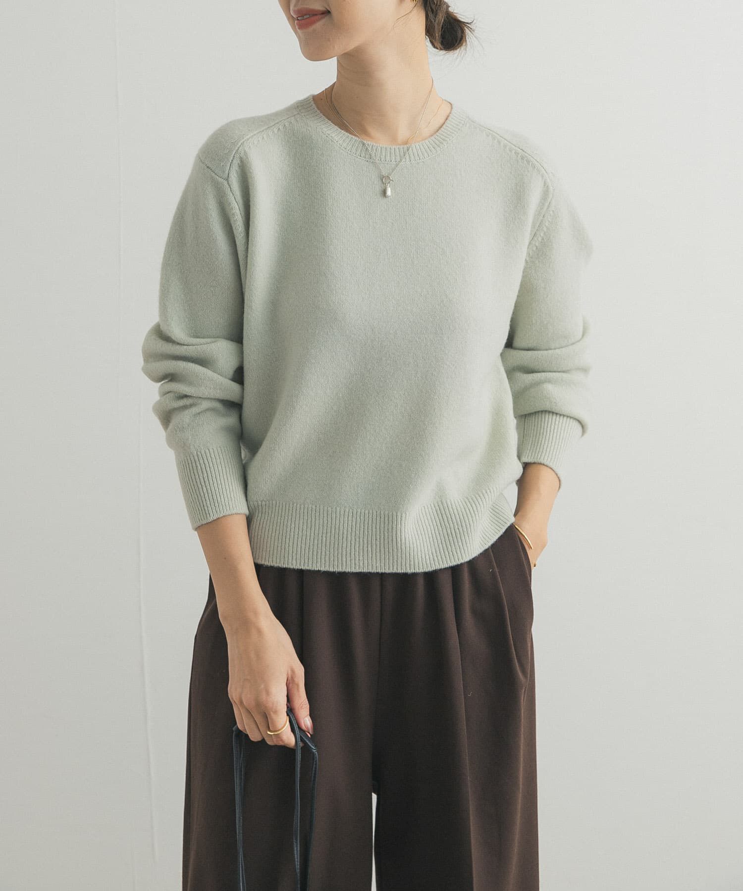 URBAN RESEARCH DOORS「ウールコンパクトクルーネックプルオーバー」|ニット・セーター|