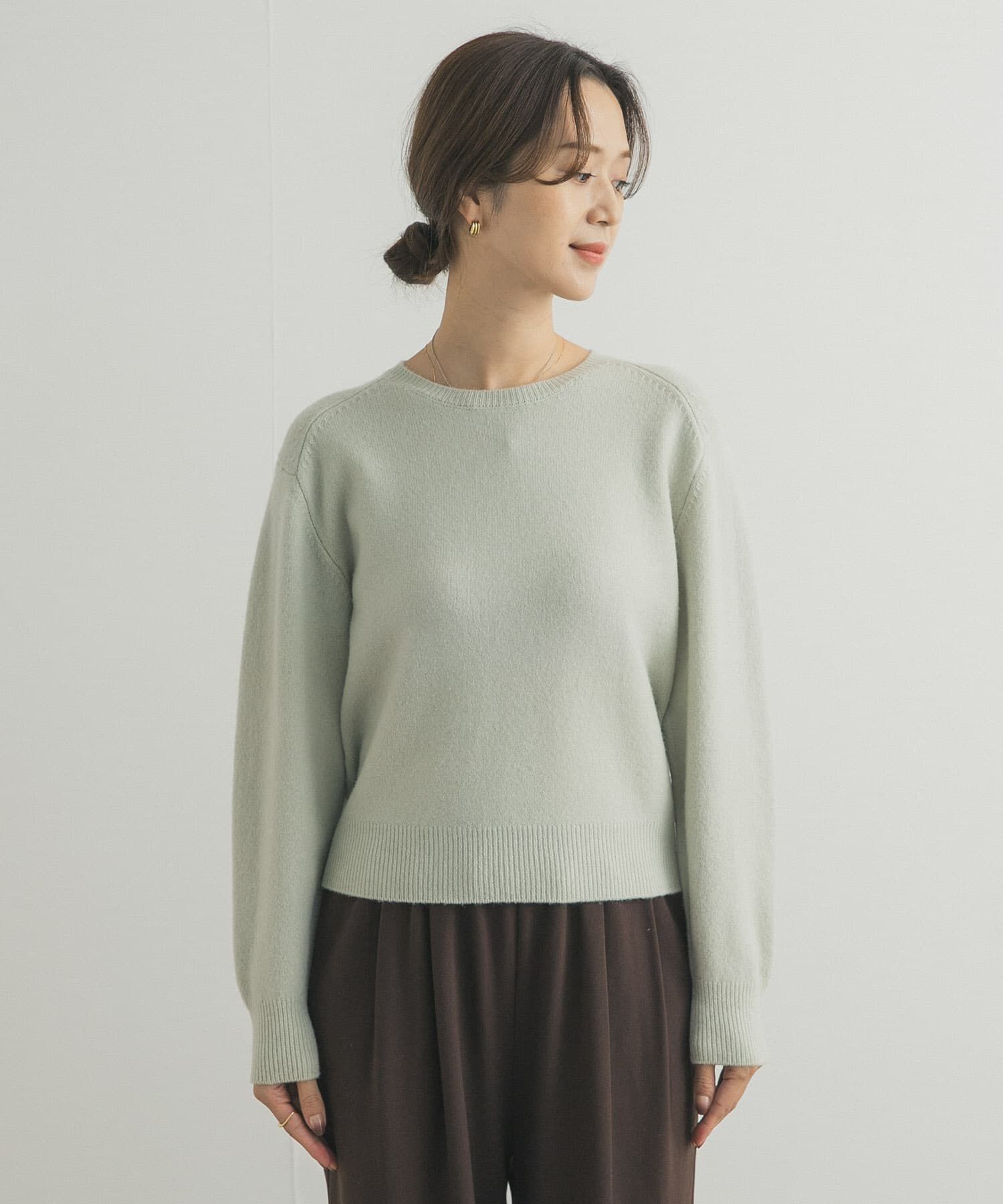 URBAN RESEARCH DOORS「ウールコンパクトクルーネックプルオーバー」|ニット・セーター|