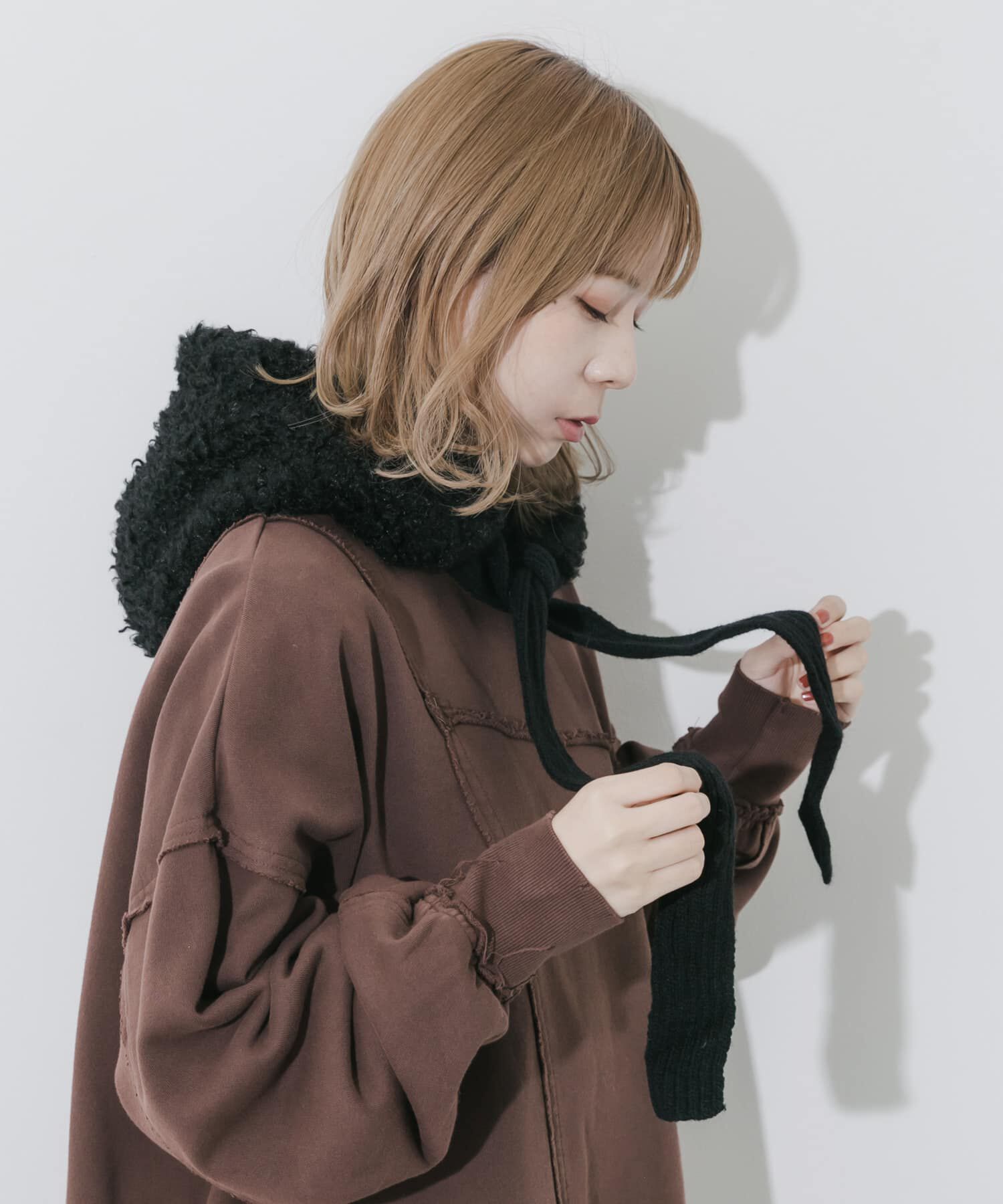 SMELLY「ループボアボンネット」|ニット帽|