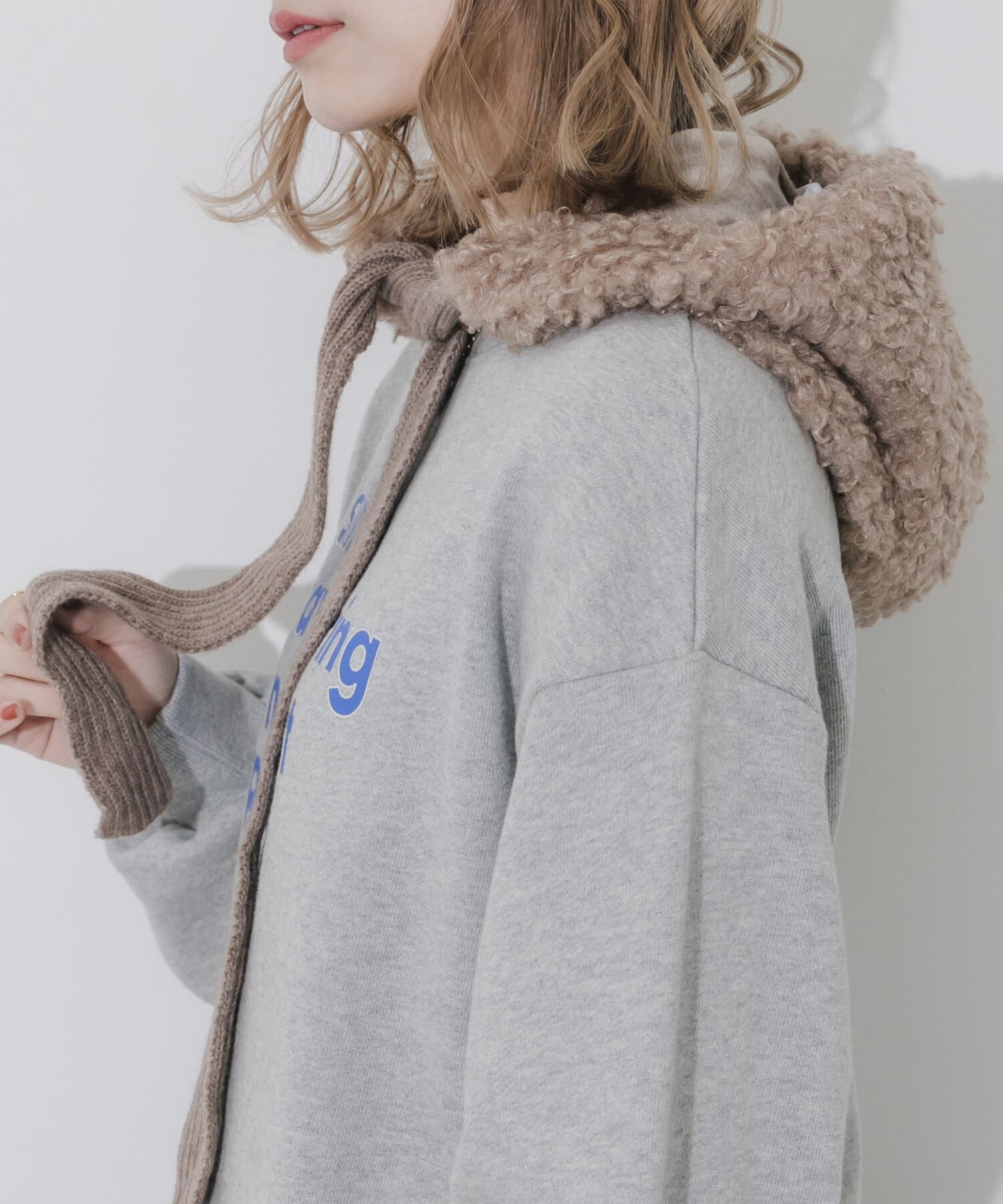 SMELLY「ループボアボンネット」|ニット帽|