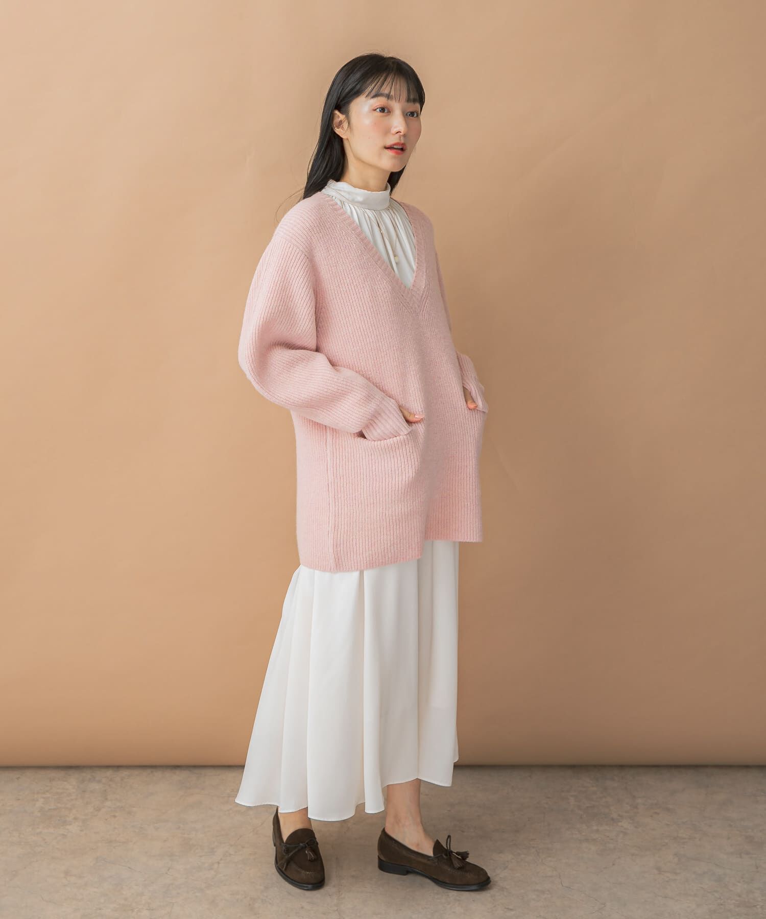 URBAN RESEARCH ROSSO「アルパカ混カーブスリーブVネックプルオーバー」|ニット・セーター|