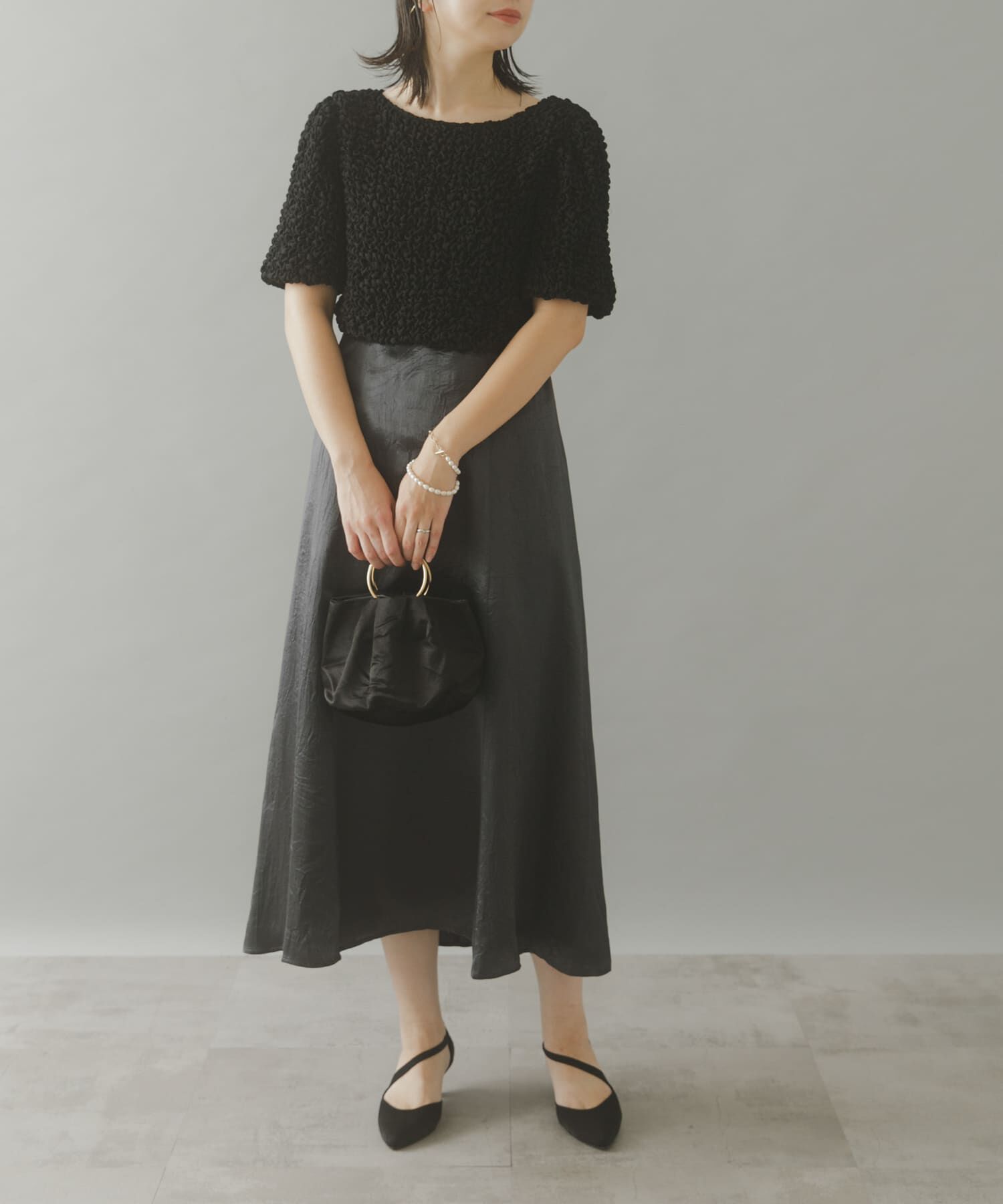 URBAN RESEARCH ROSSO「kaene　シャーリングシフォンブラウスセットドレス」|ワンピース|