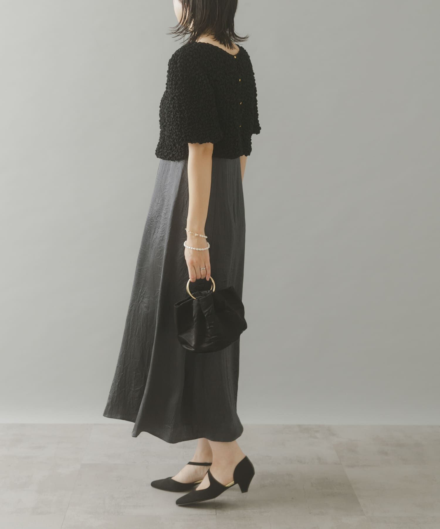 URBAN RESEARCH ROSSO「kaene　シャーリングシフォンブラウスセットドレス」|ワンピース|