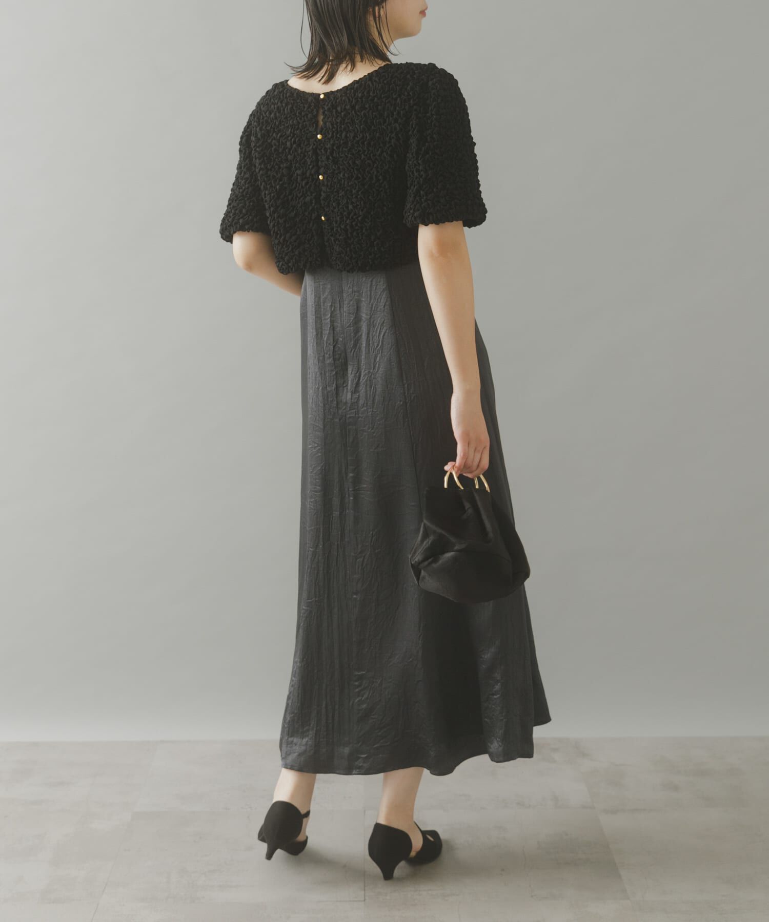 URBAN RESEARCH ROSSO「kaene　シャーリングシフォンブラウスセットドレス」|ワンピース|