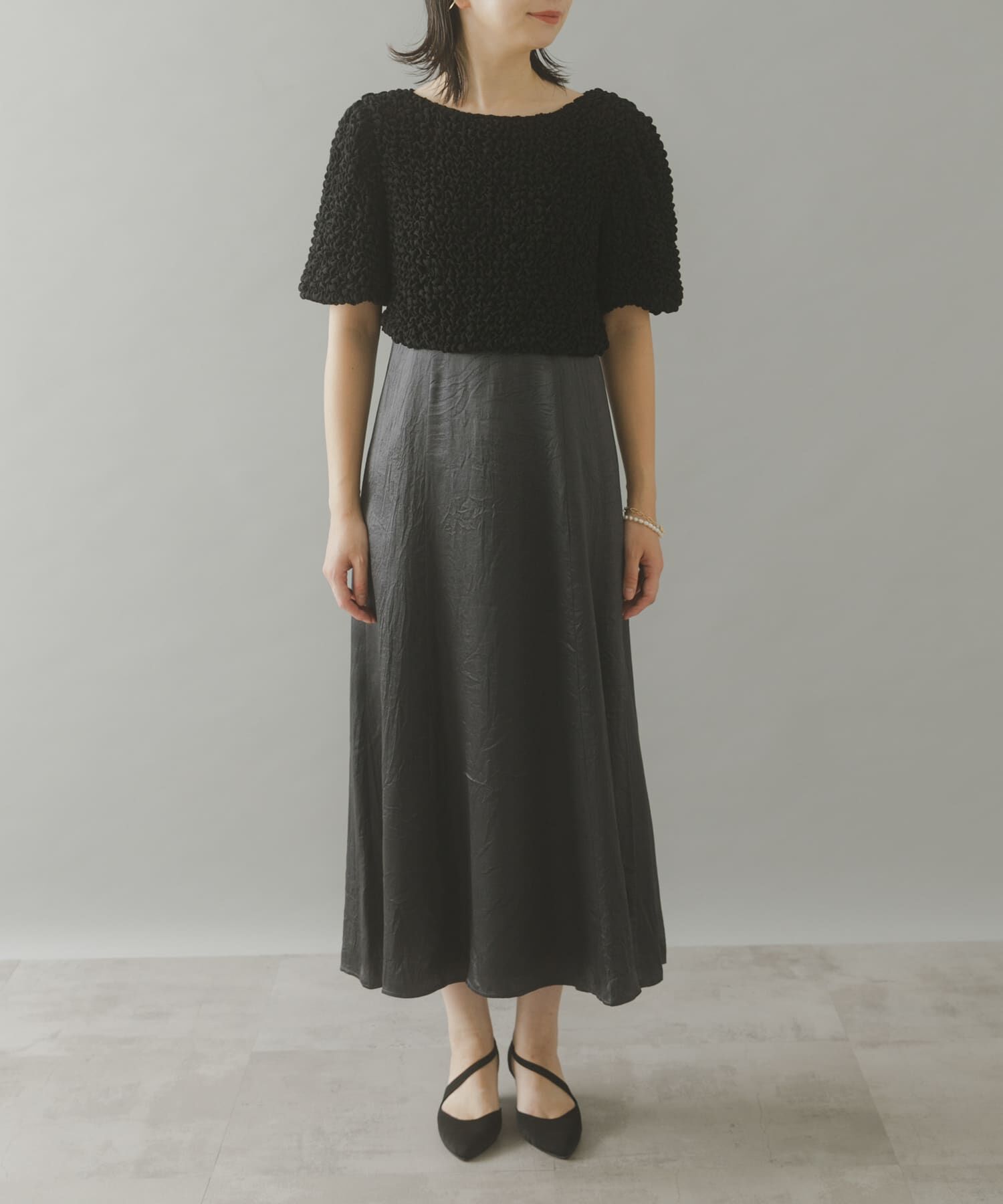 URBAN RESEARCH ROSSO「kaene　シャーリングシフォンブラウスセットドレス」|ワンピース|