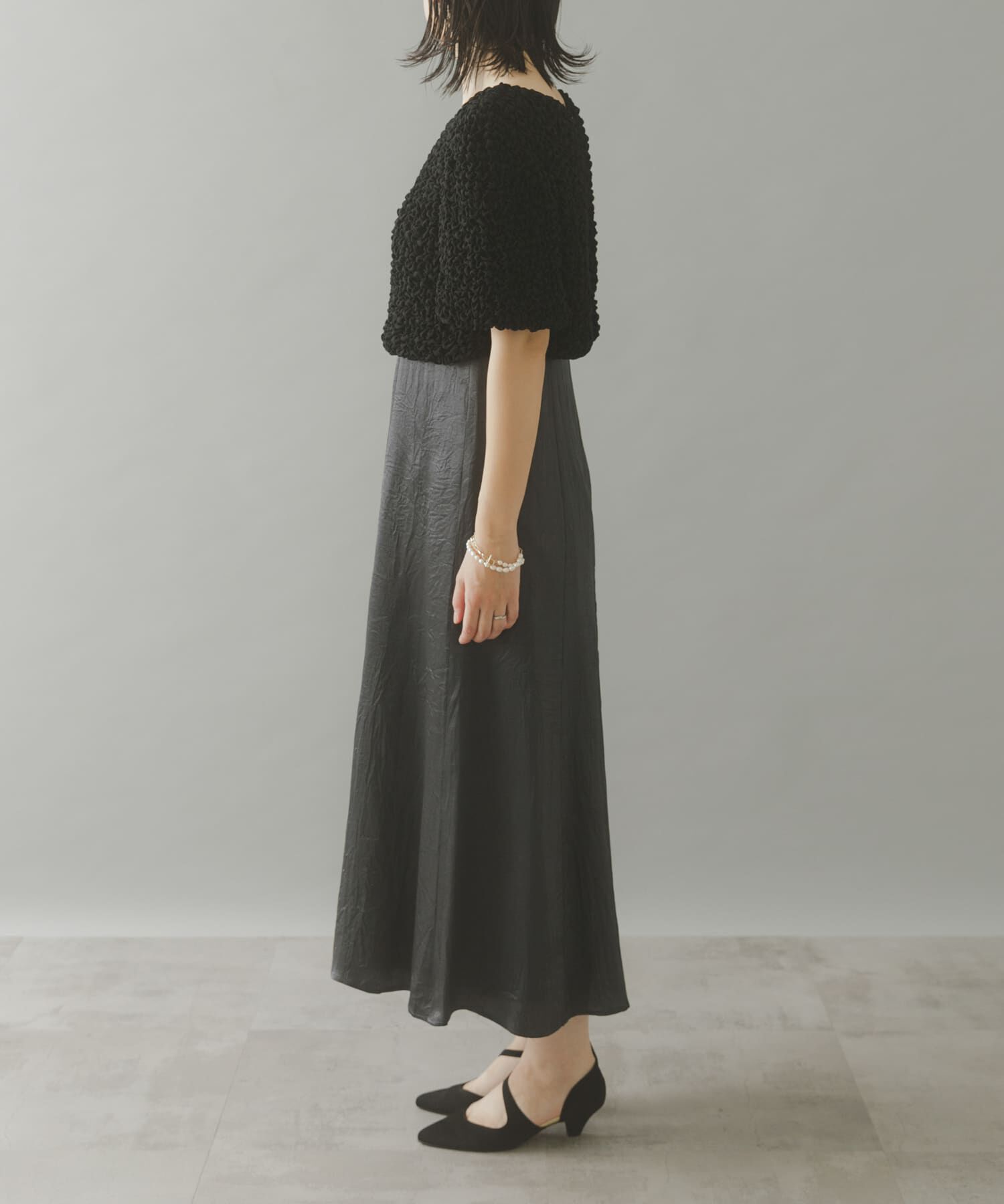 URBAN RESEARCH ROSSO「kaene　シャーリングシフォンブラウスセットドレス」|ワンピース|