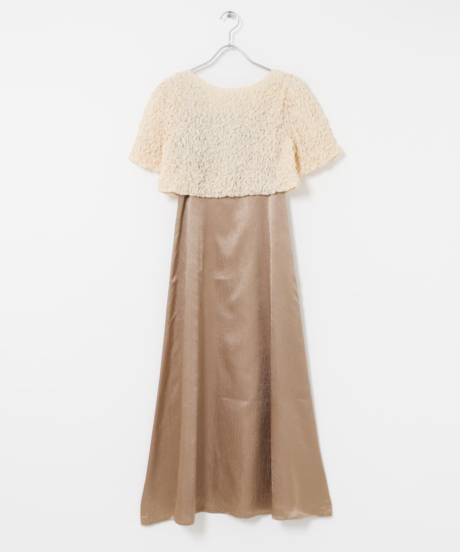 URBAN RESEARCH ROSSO「kaene　シャーリングシフォンブラウスセットドレス」|ワンピース|ベージュ