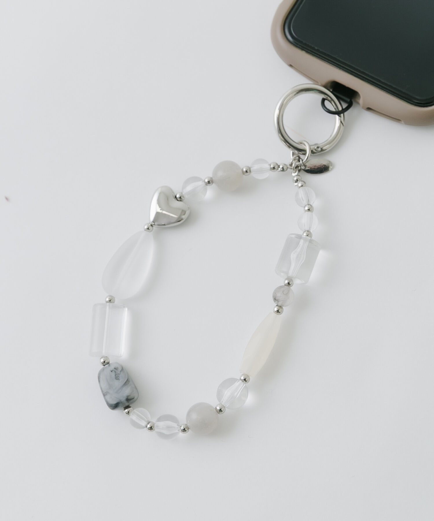 SMELLY「クリアビーズモチーフキーチェーン」|チャーム・キーホルダー|グレー系その他