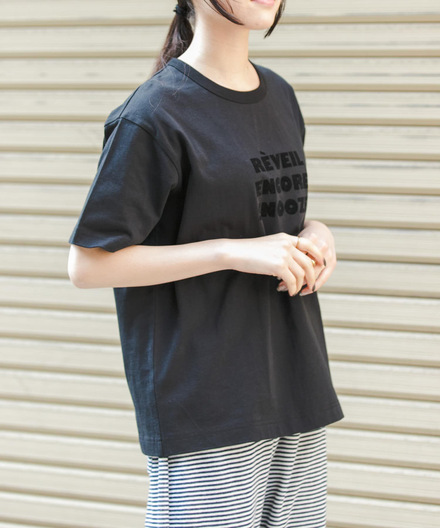 URBAN RESEARCH DOORS「FORK&SPOON　フロッキーロゴショートスリーブTシャツ」|Tシャツ・カットソー|