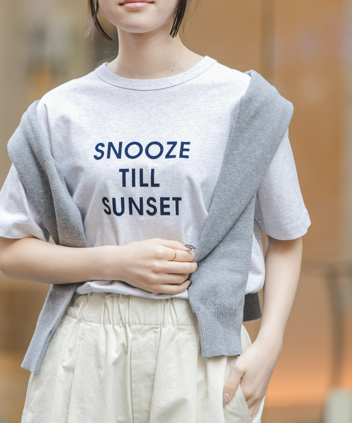 URBAN RESEARCH DOORS「FORK&SPOON　フロッキーロゴショートスリーブTシャツ」|Tシャツ・カットソー|グレー系その他