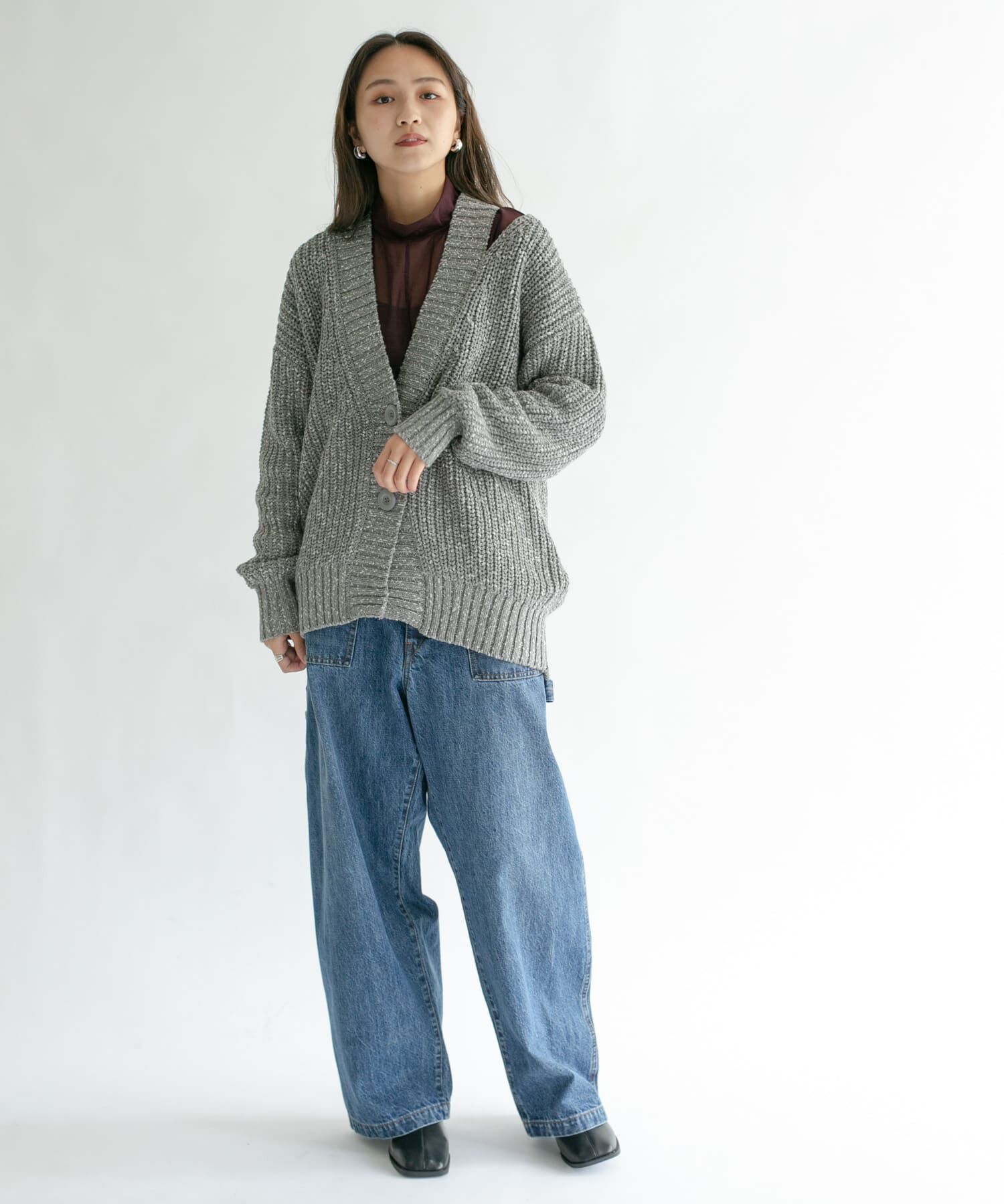  「ショルダースリットBIGカーディガン」|カーディガン|