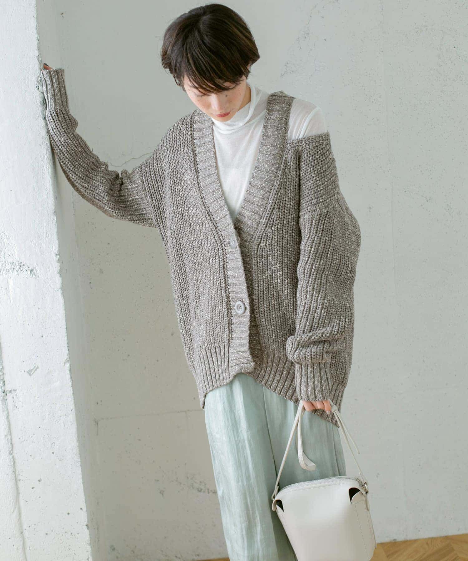  「ショルダースリットBIGカーディガン」|カーディガン|