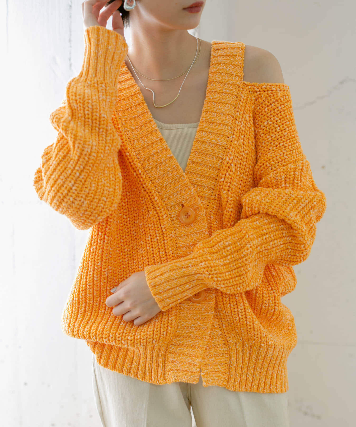  「ショルダースリットBIGカーディガン」|カーディガン|