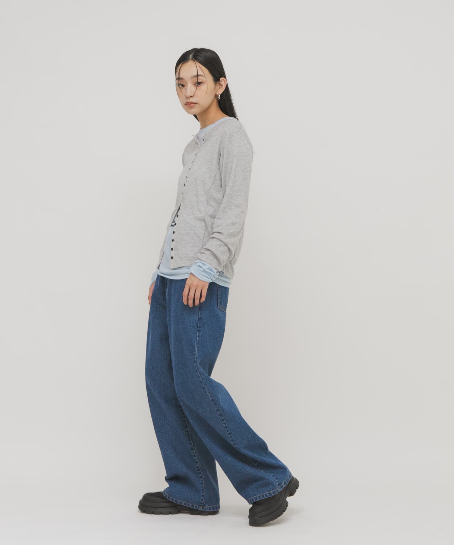  「バイカラーレイヤードカットソー」|Tシャツ・カットソー|