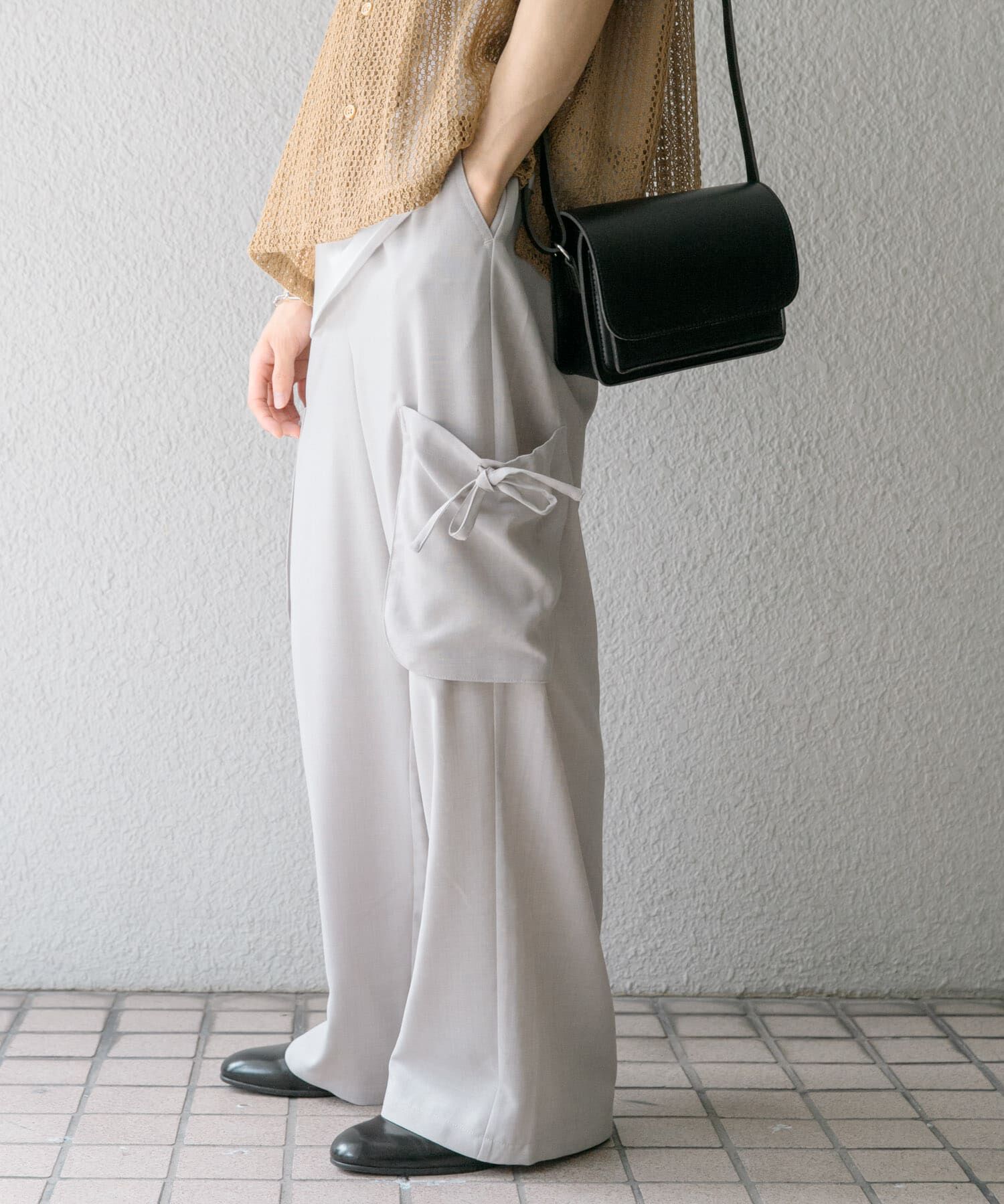 SENSE OF PLACE by URBAN RESEARCH「『セットアップ対応』 リネンライクサイドポケットワイドパンツ」|その他|ライトベージュ