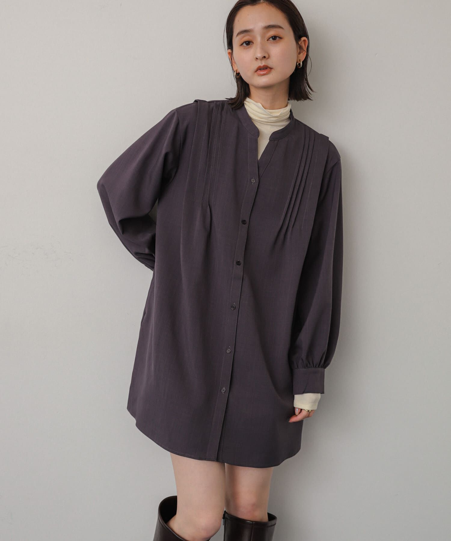 SENSE OF PLACE by URBAN RESEARCH「『Shortサイズあり』タックシャツワンピース」|ワンピース|