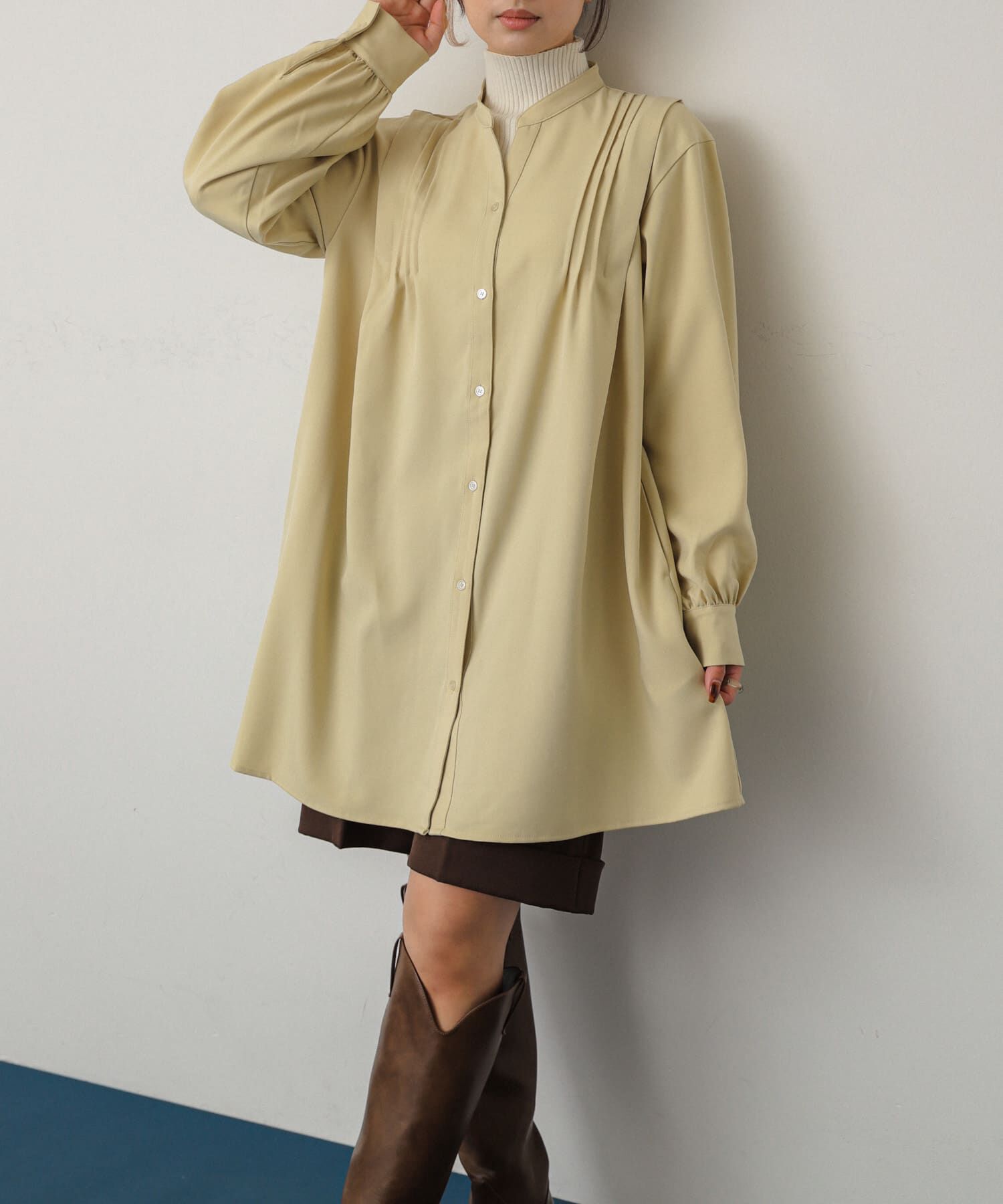 SENSE OF PLACE by URBAN RESEARCH「『Shortサイズあり』タックシャツワンピース」|ワンピース|