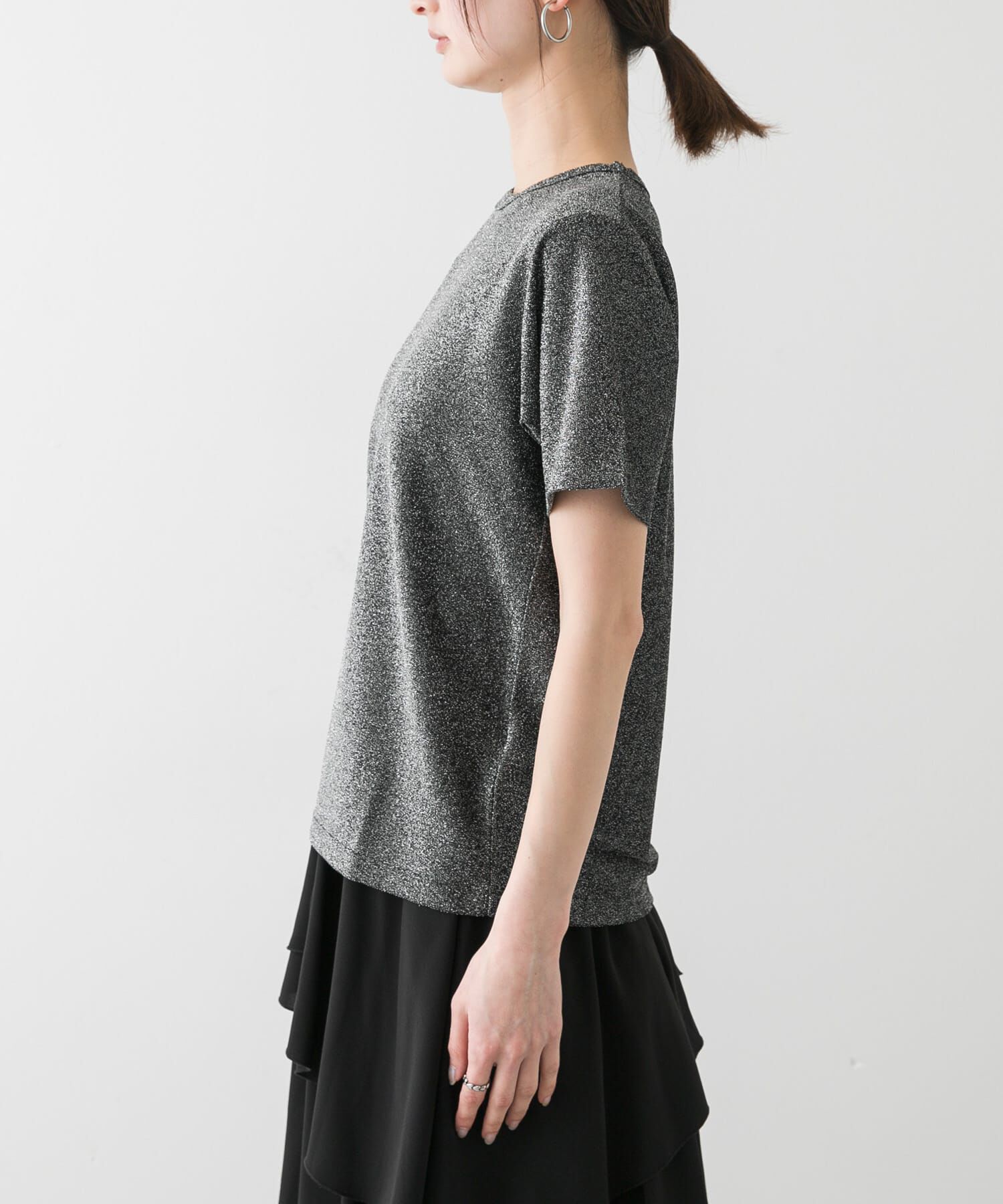SENSE OF PLACE by URBAN RESEARCH「クルーネックラメTシャツ(半袖)」|Tシャツ・カットソー|