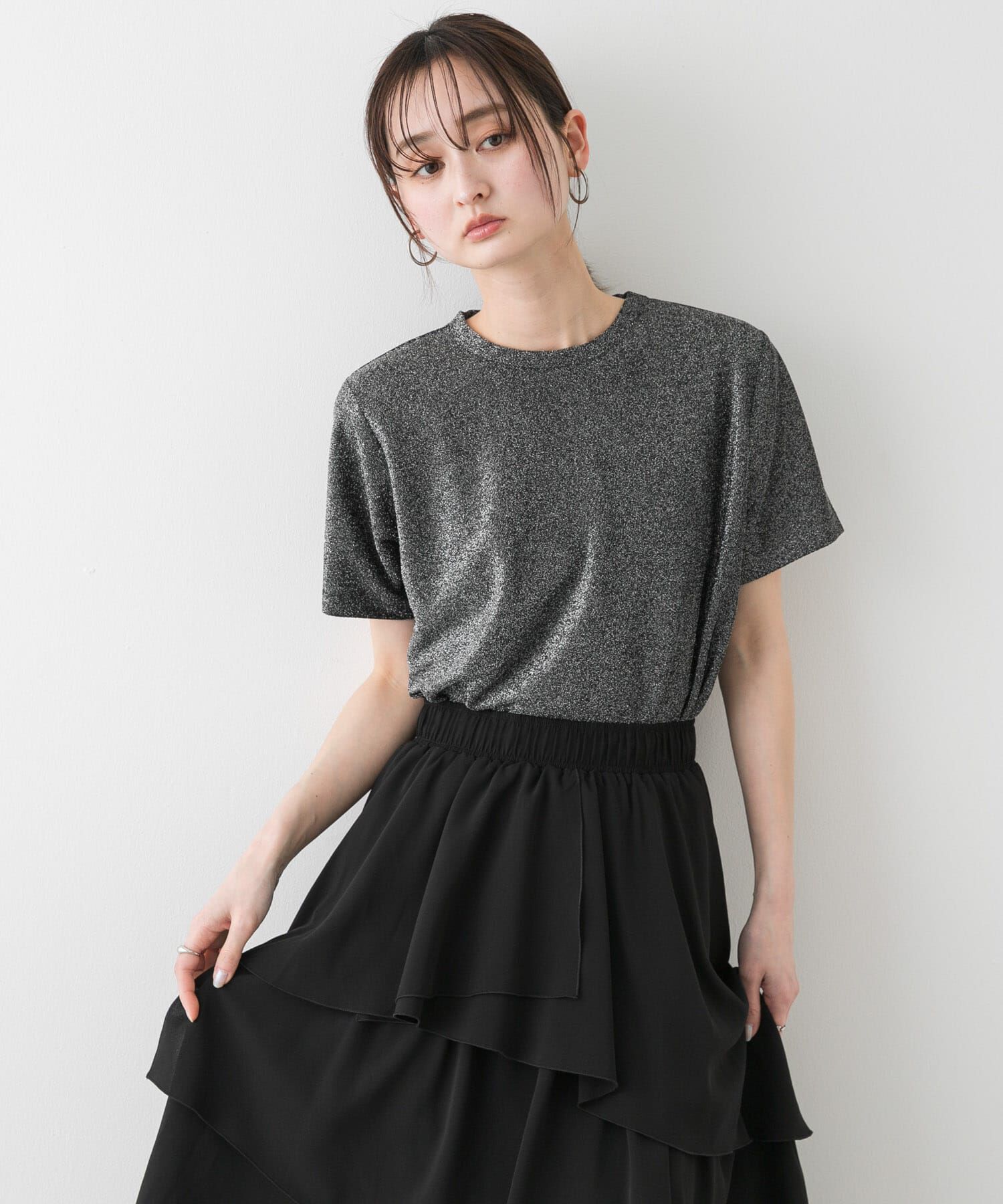 SENSE OF PLACE by URBAN RESEARCH「クルーネックラメTシャツ(半袖)」|Tシャツ・カットソー|