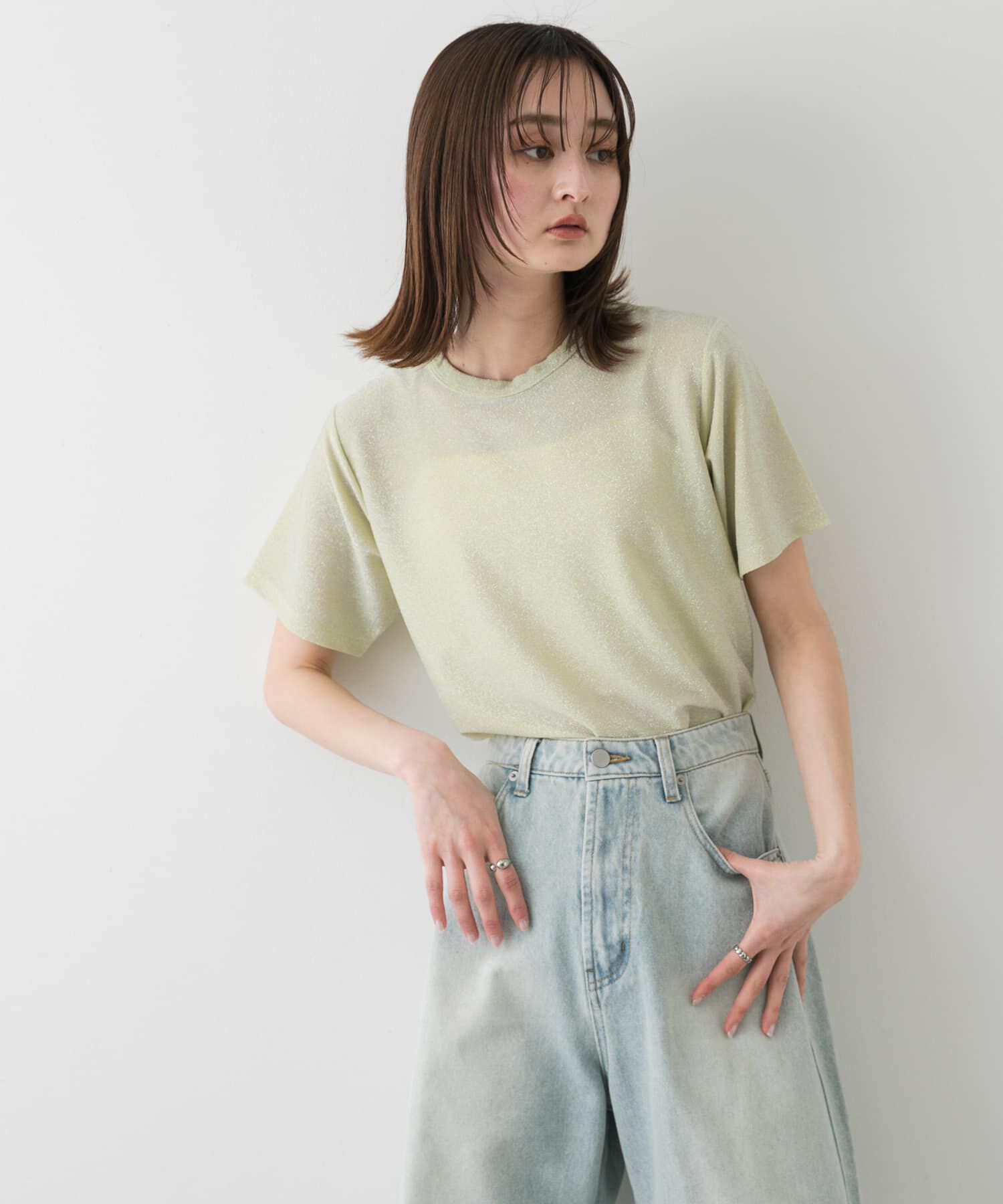 SENSE OF PLACE by URBAN RESEARCH「クルーネックラメTシャツ(半袖)」|Tシャツ・カットソー|